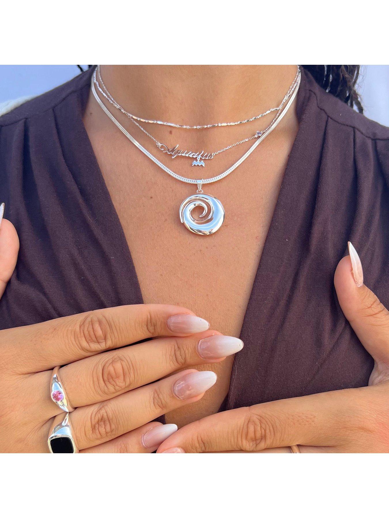 Image 4 of 5 of Seol + Gold Sterling Silver Birthstone Star Sign Necklace