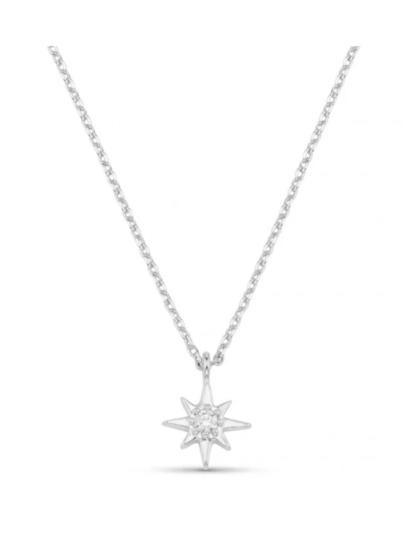 Orelia Crystal Starburst Charm Necklace Gift Box â Silver