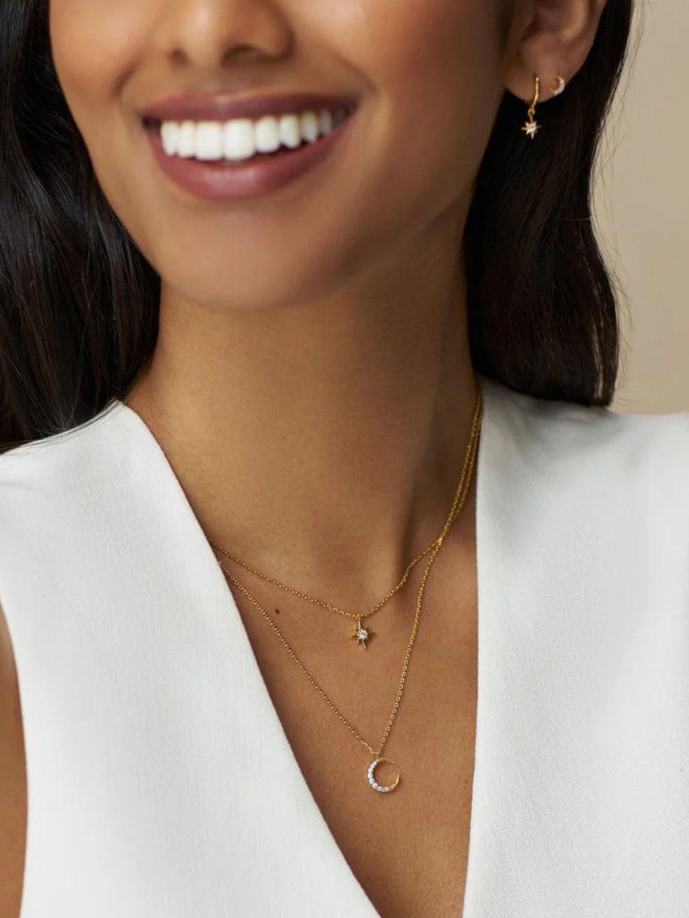 stillFront image of orelia-pave-moon-charm-necklace-gift-box-gold