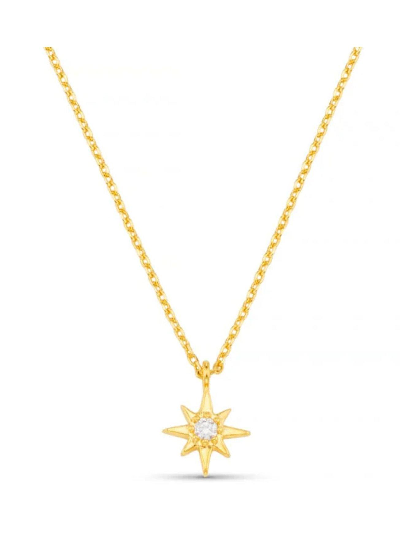 Orelia Crystal Starburst Charm Necklace Gift Box - Gold