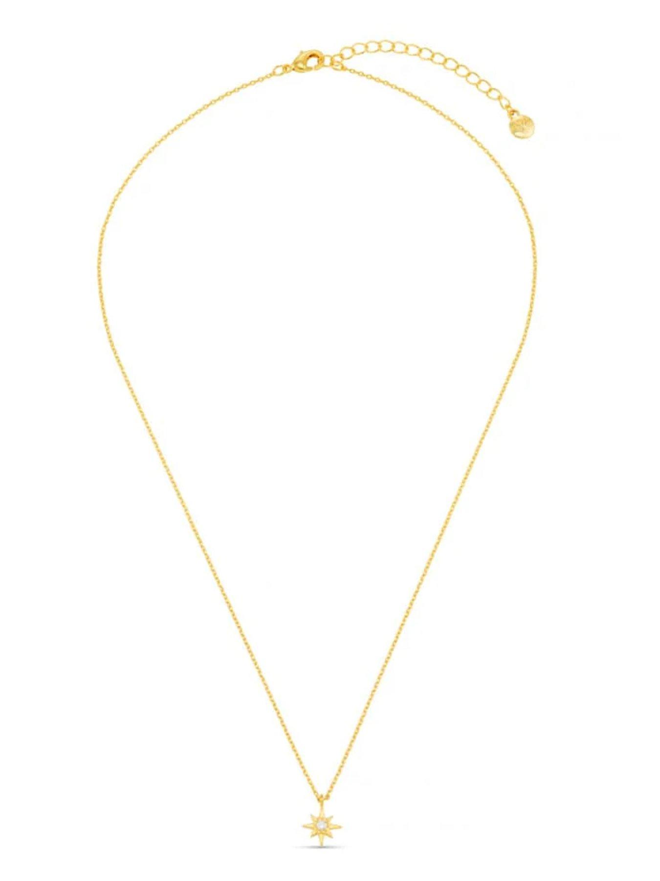  image of orelia-crystal-starburst-charm-necklace-gift-box-gold