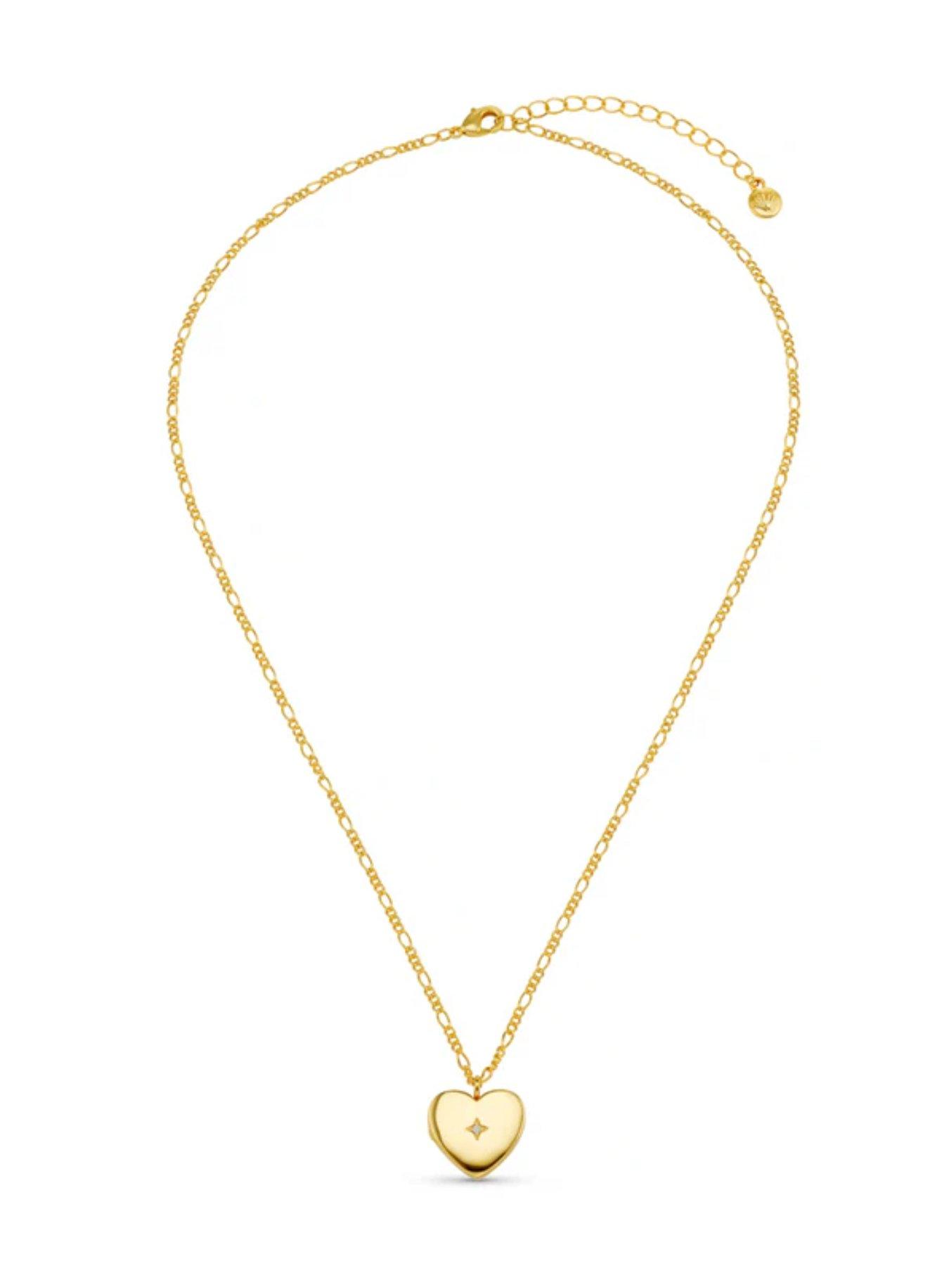  image of orelia-crystal-heart-locket-necklace