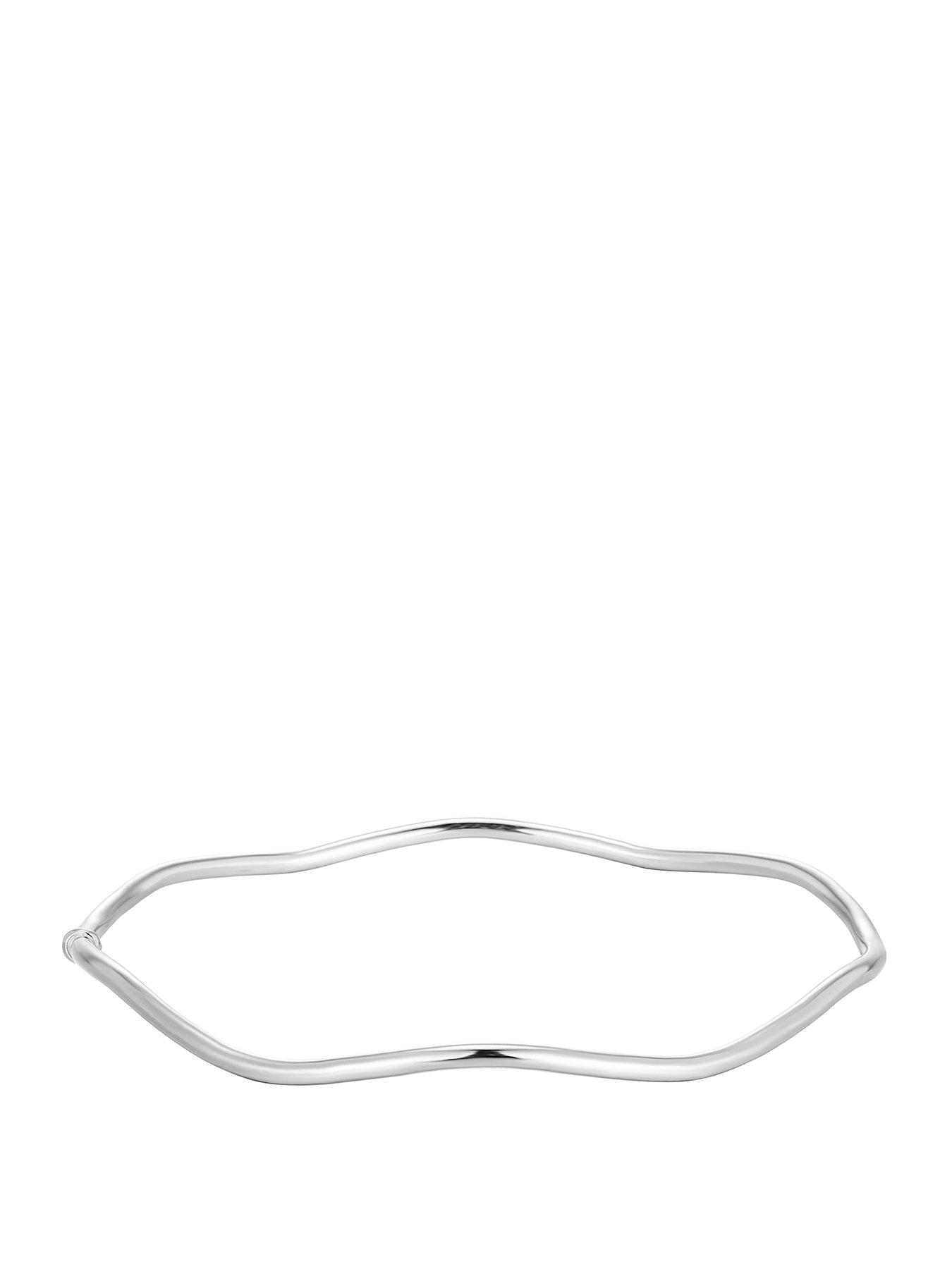 Seol + Gold Sterling Silver Wavy Bangle