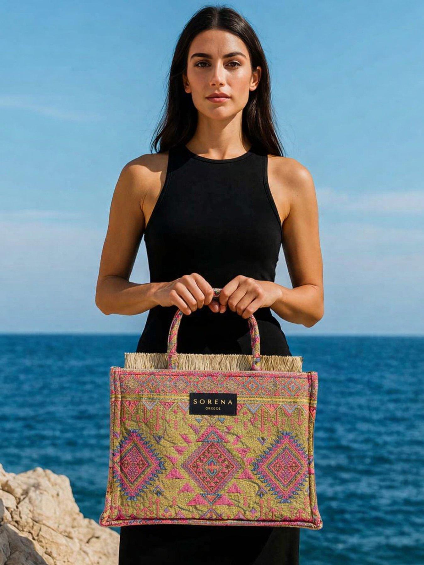 Sorena Nisiotissa Medium Tote Bag - Pink/Gold