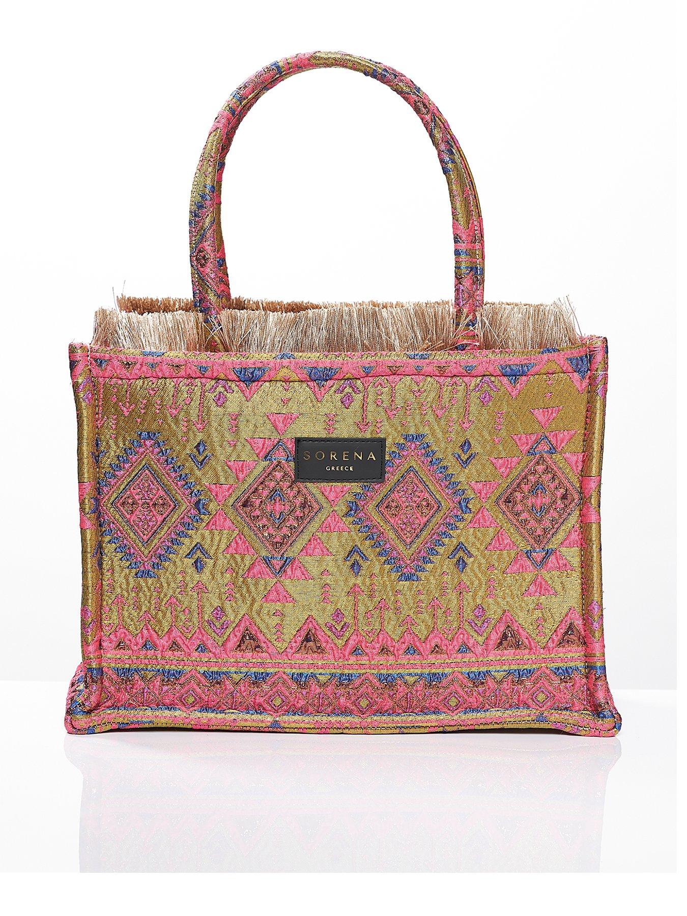 Sorena Nisiotissa Medium Tote Bag - Pink/Gold