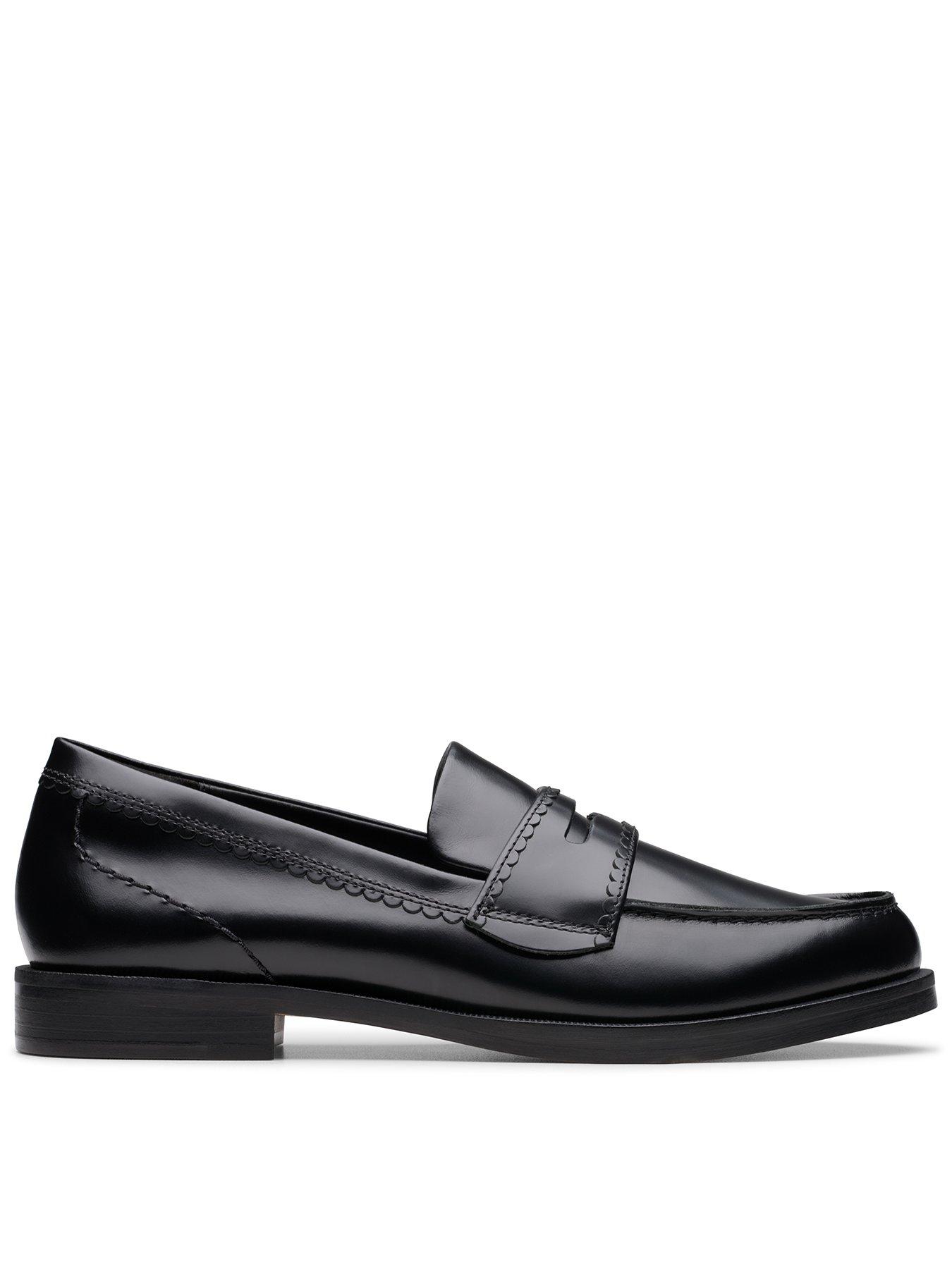 Image 1 of 6 of Clarks Straven Edge Shoes - Black Leather