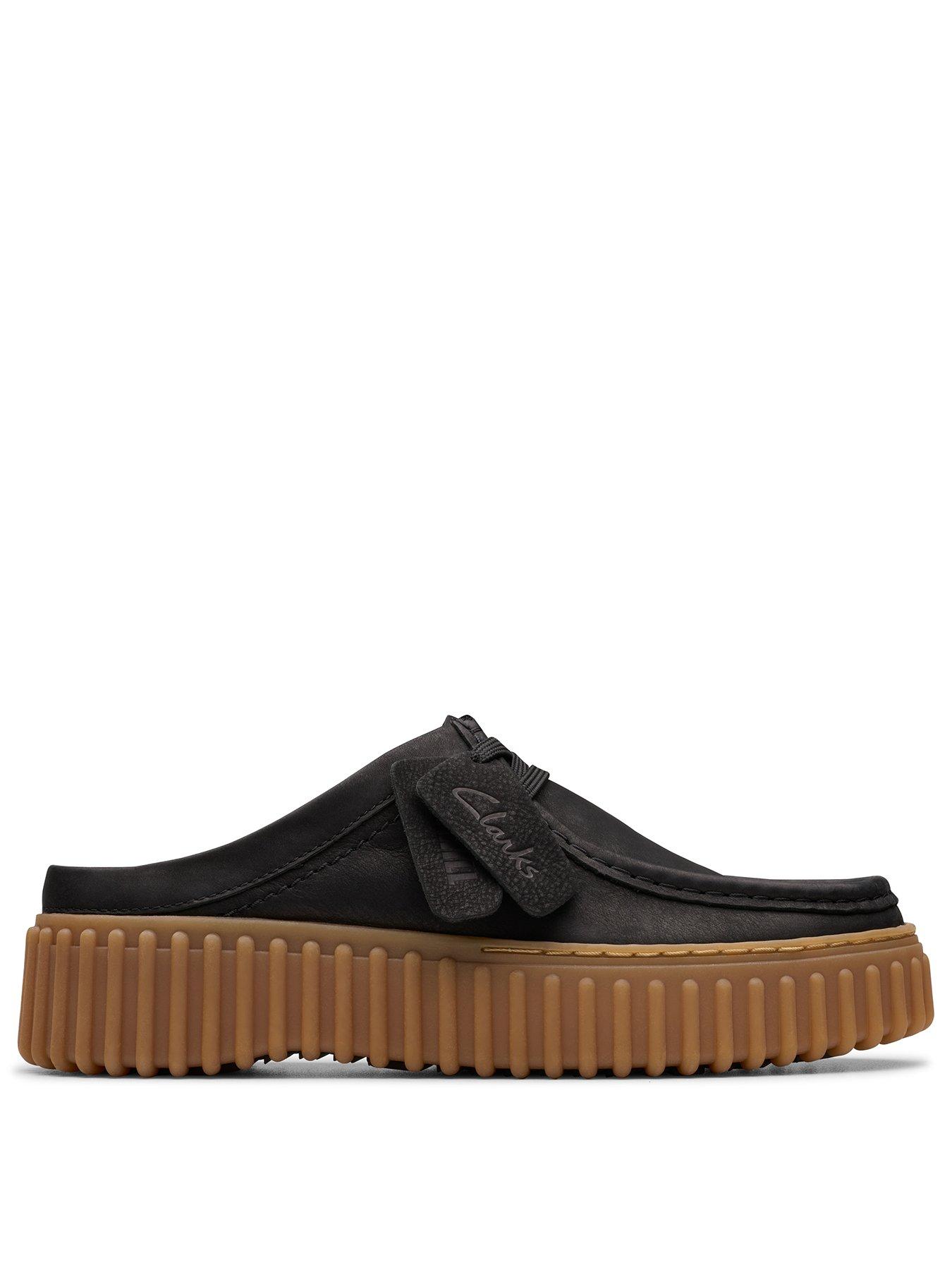  image of clarks-torhill-mule-shoes-black-nubuck
