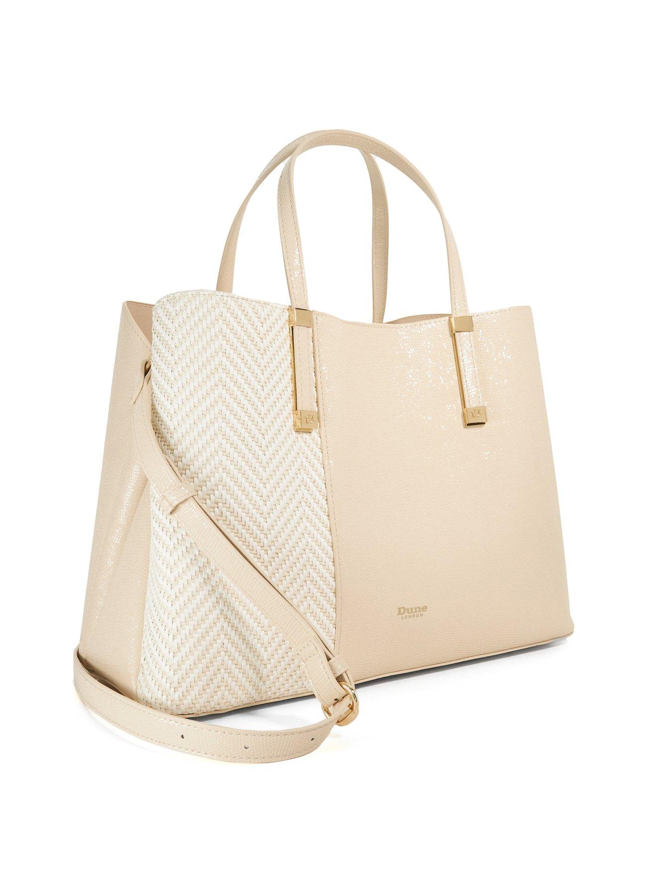  image of dune-london-dorry-textured-tote-bag-ecru