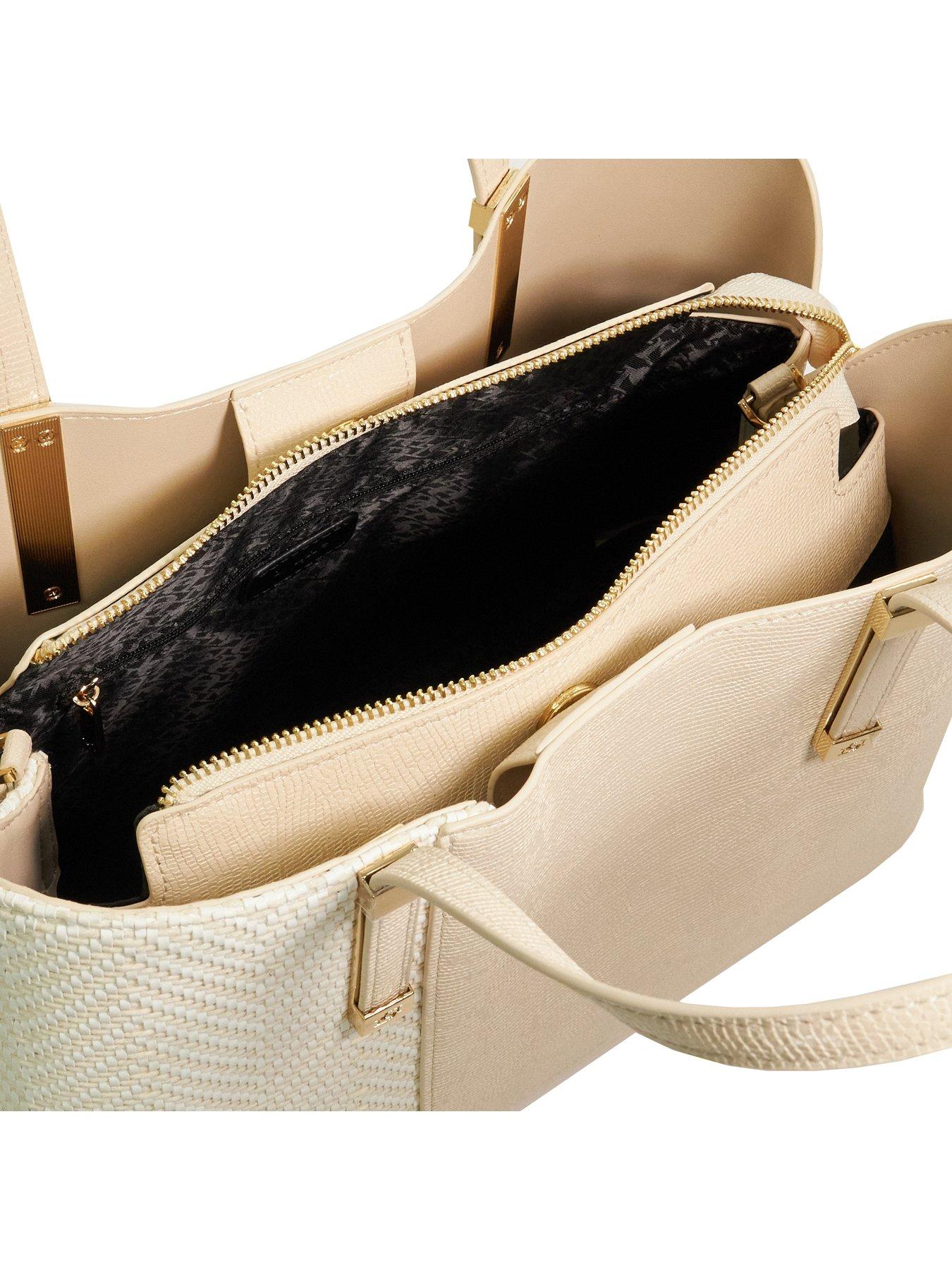  image of dune-london-dorry-textured-tote-bag-ecru