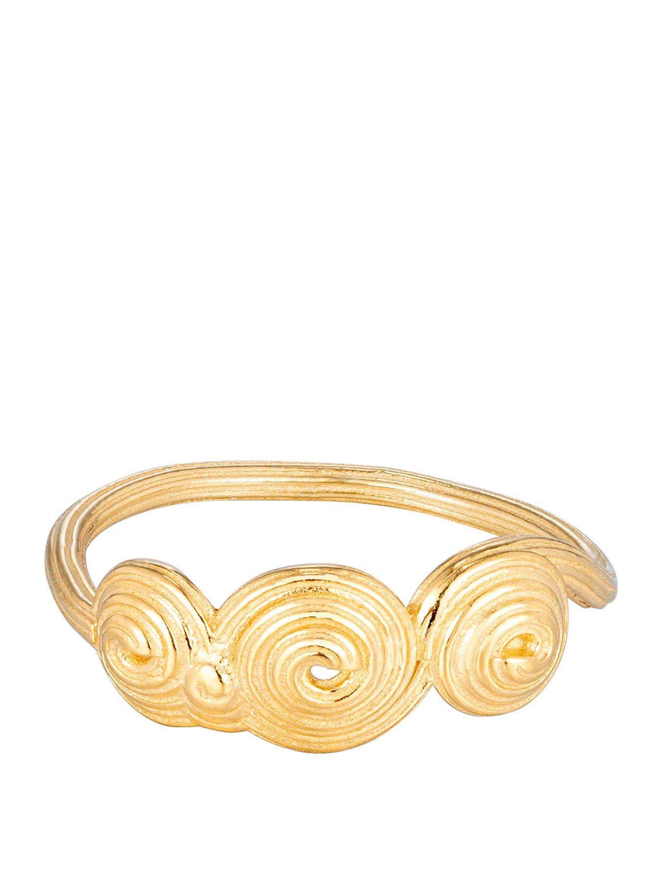 Image 1 of 5 of Seol + Gold 18ct Gold Plate Over Sterling Silver Spiral Shell Ring