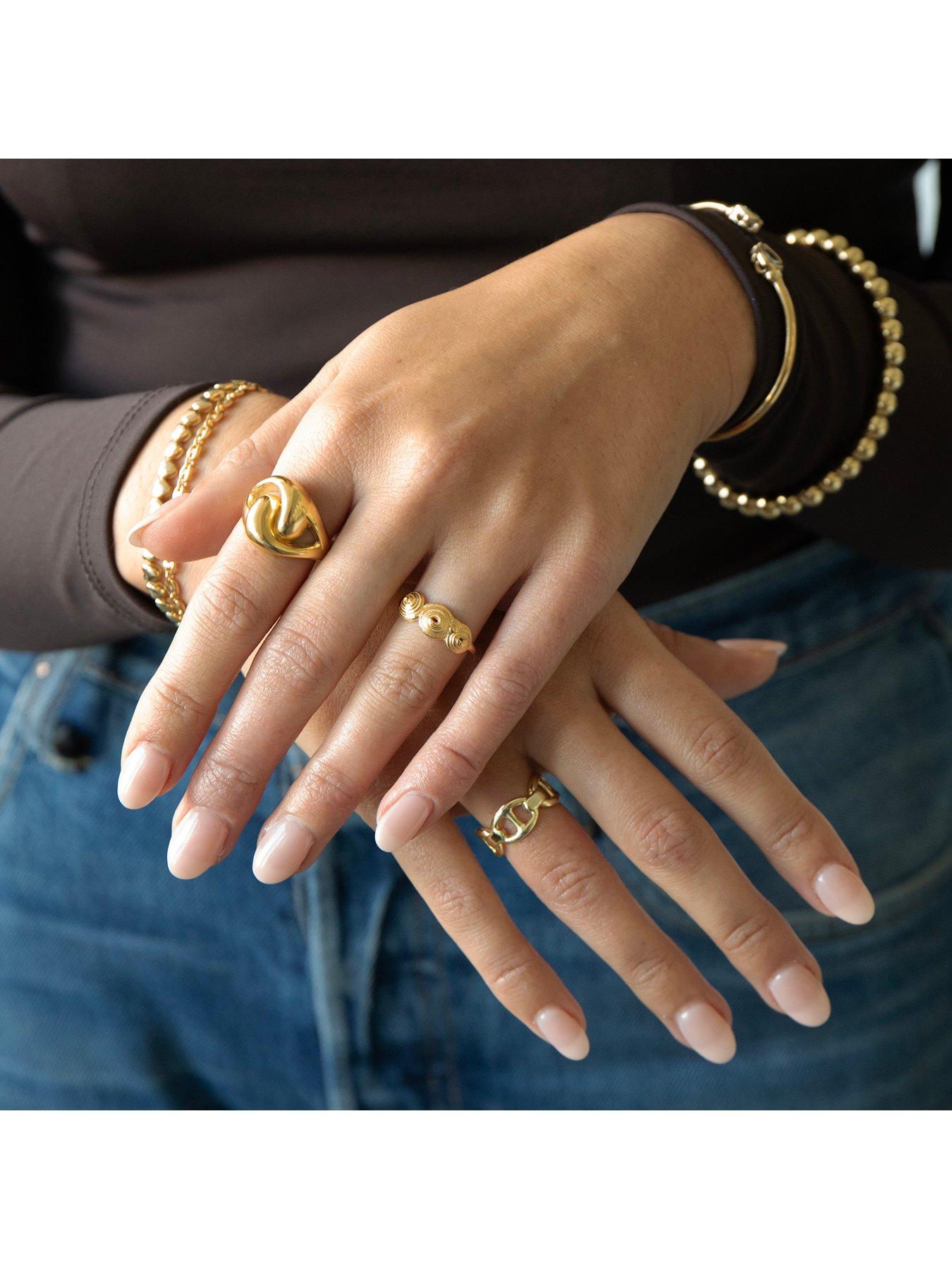 Image 2 of 5 of Seol + Gold 18ct Gold Plate Over Sterling Silver Spiral Shell Ring