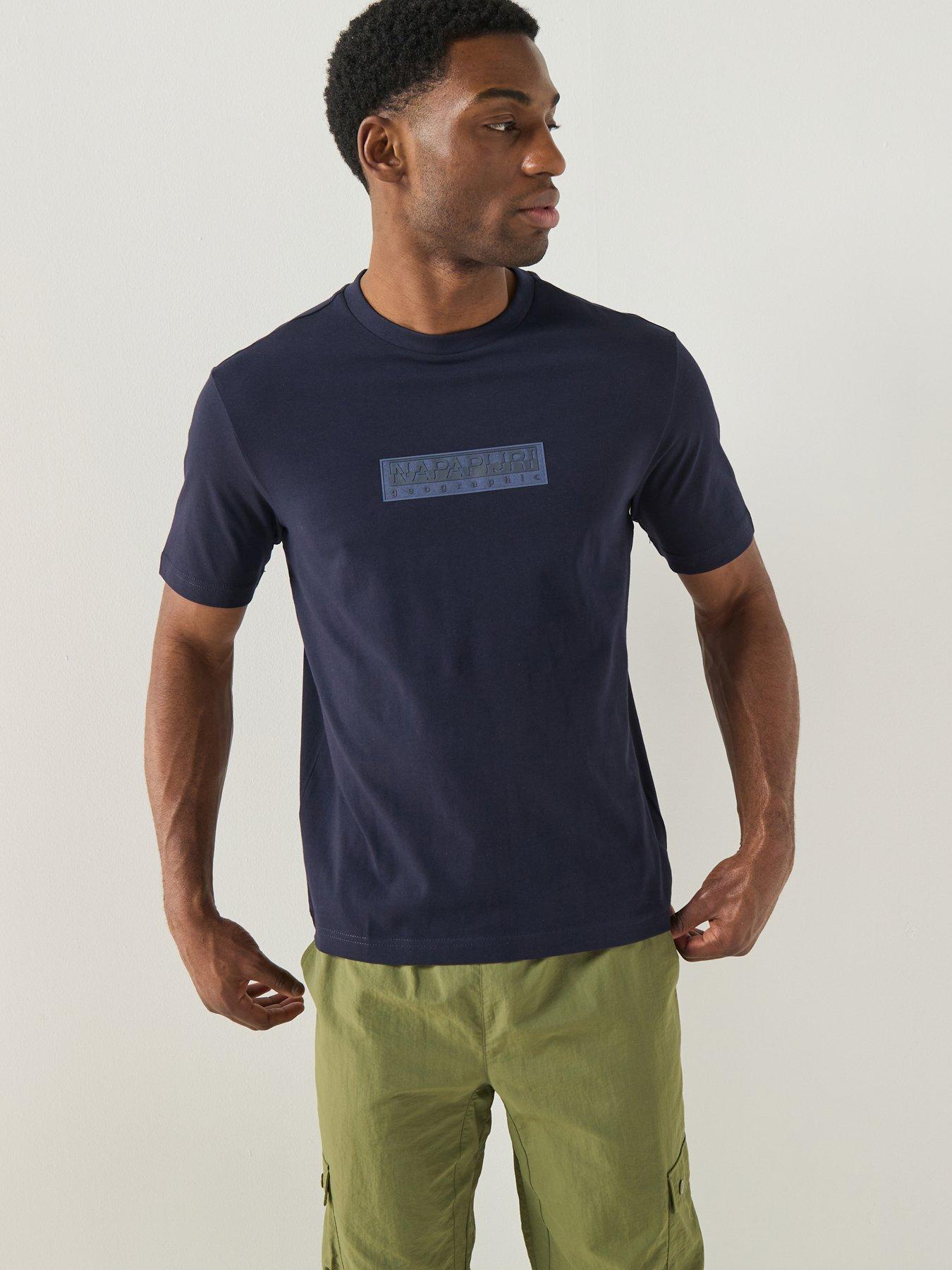 NAPAPIJRI Mens Box Logo T-Shirt - Blue