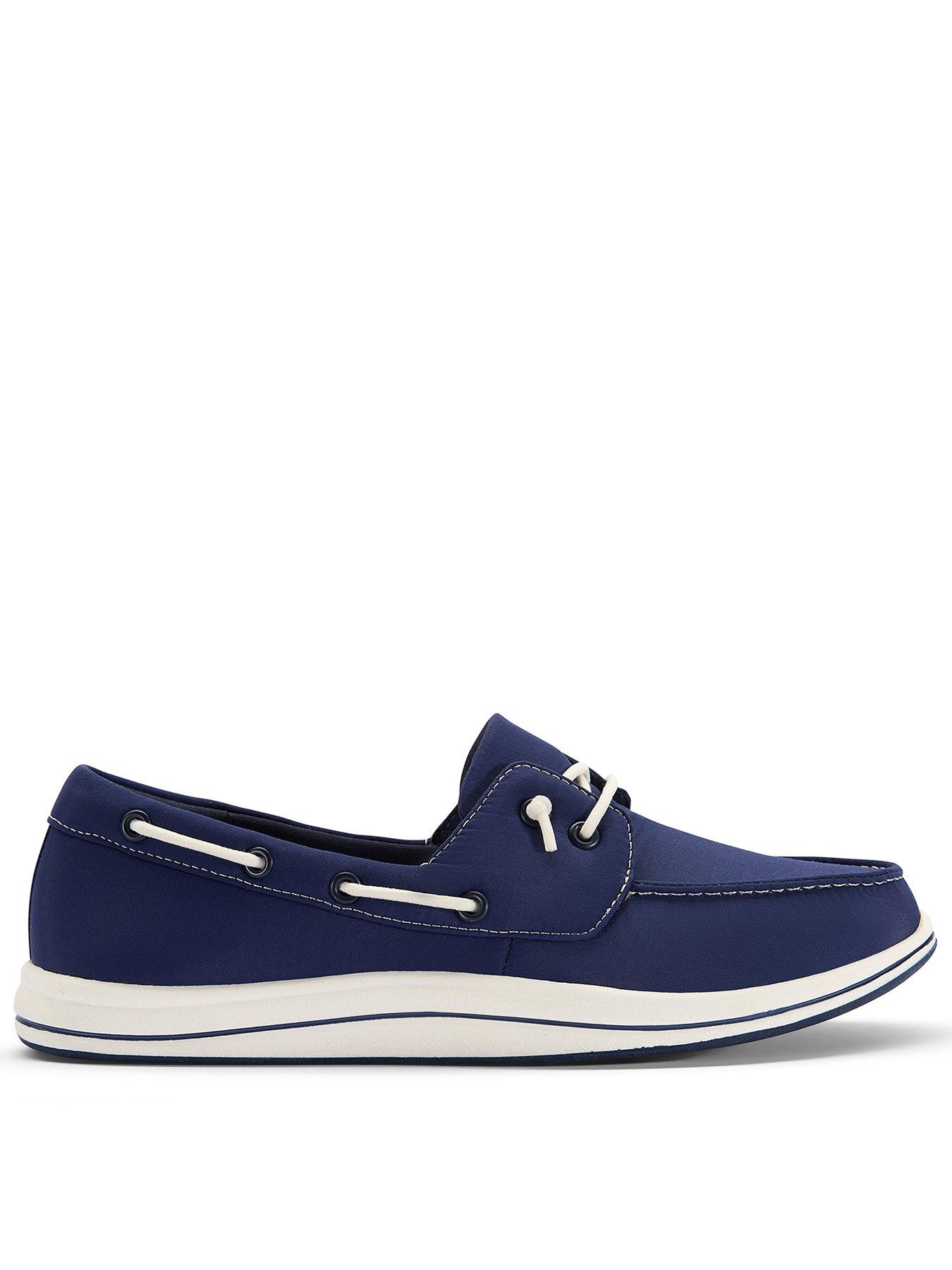 Clarks Brinkley Edge Shoes - Navy Canvas