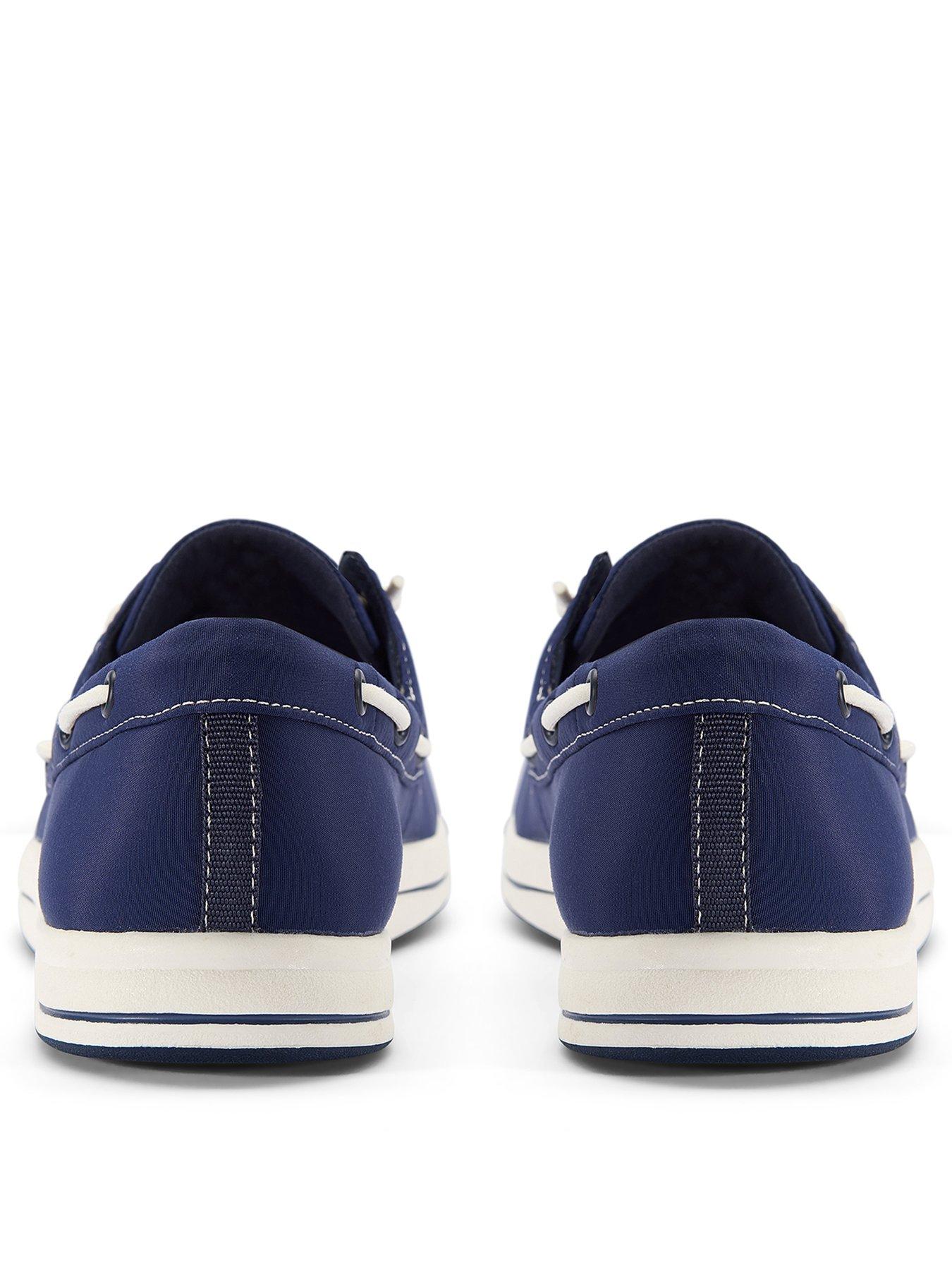  image of clarks-brinkley-edge-shoes-navy-canvas
