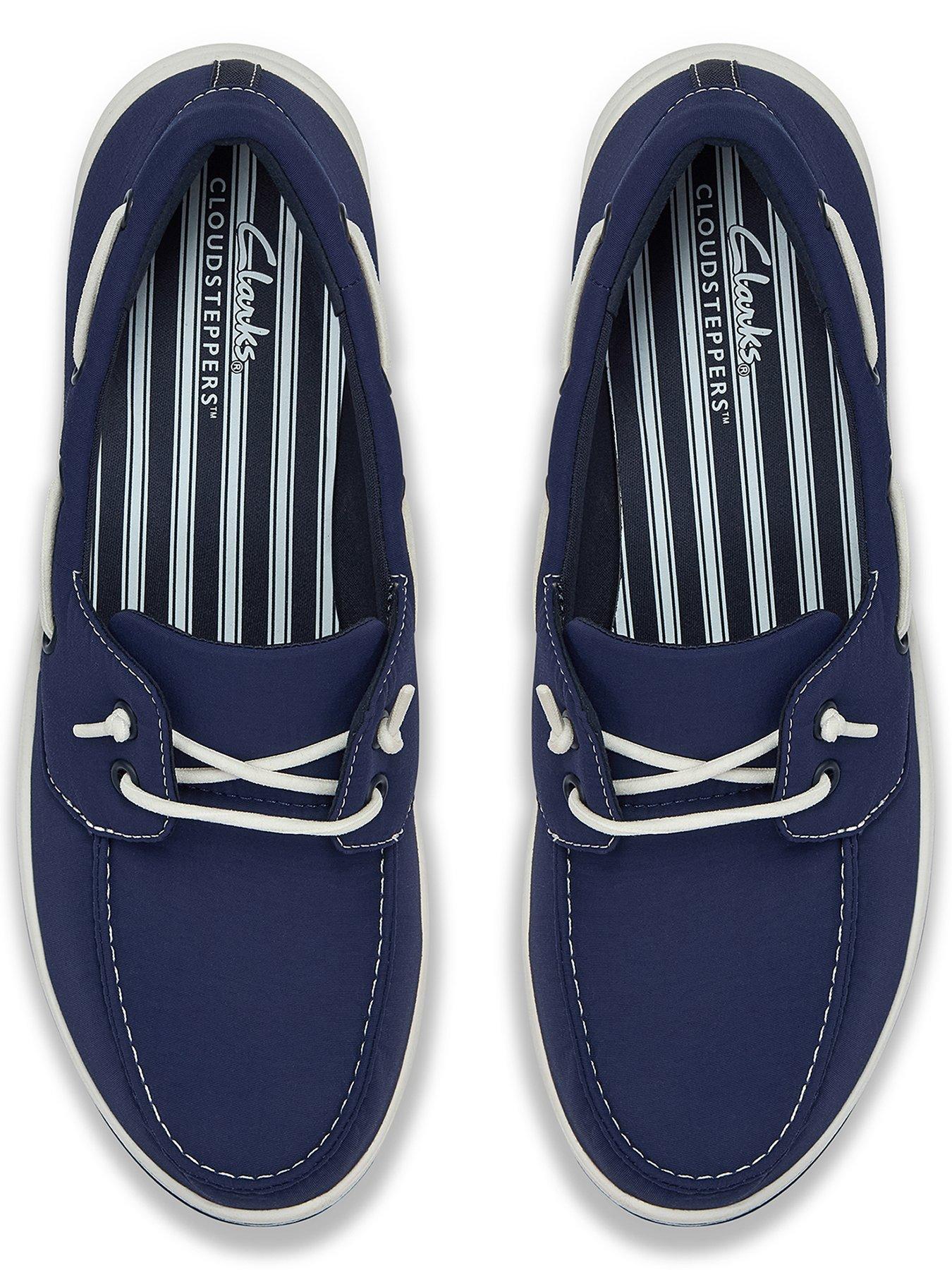  image of clarks-brinkley-edge-shoes-navy-canvas