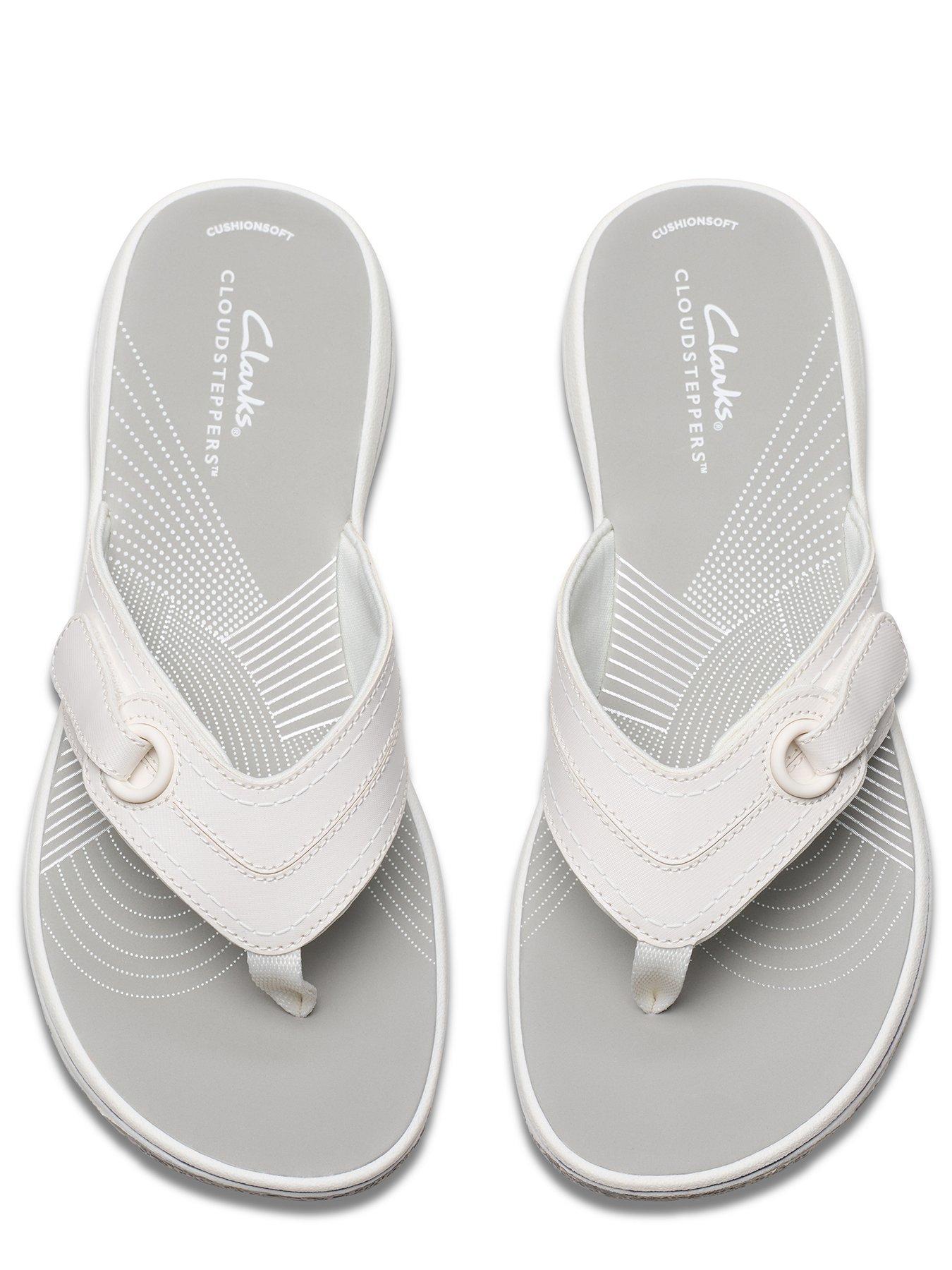 Image 4 of 7 of Clarks Brinkley Reyna Sandals - White