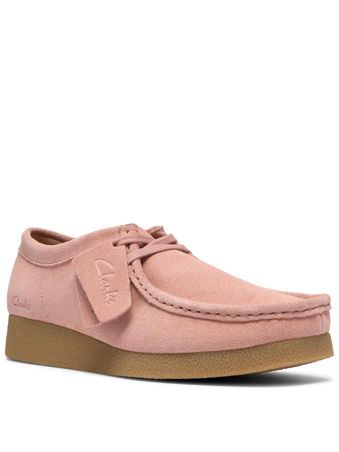 Clarks Wallabee Shoes - Light Pink Suede