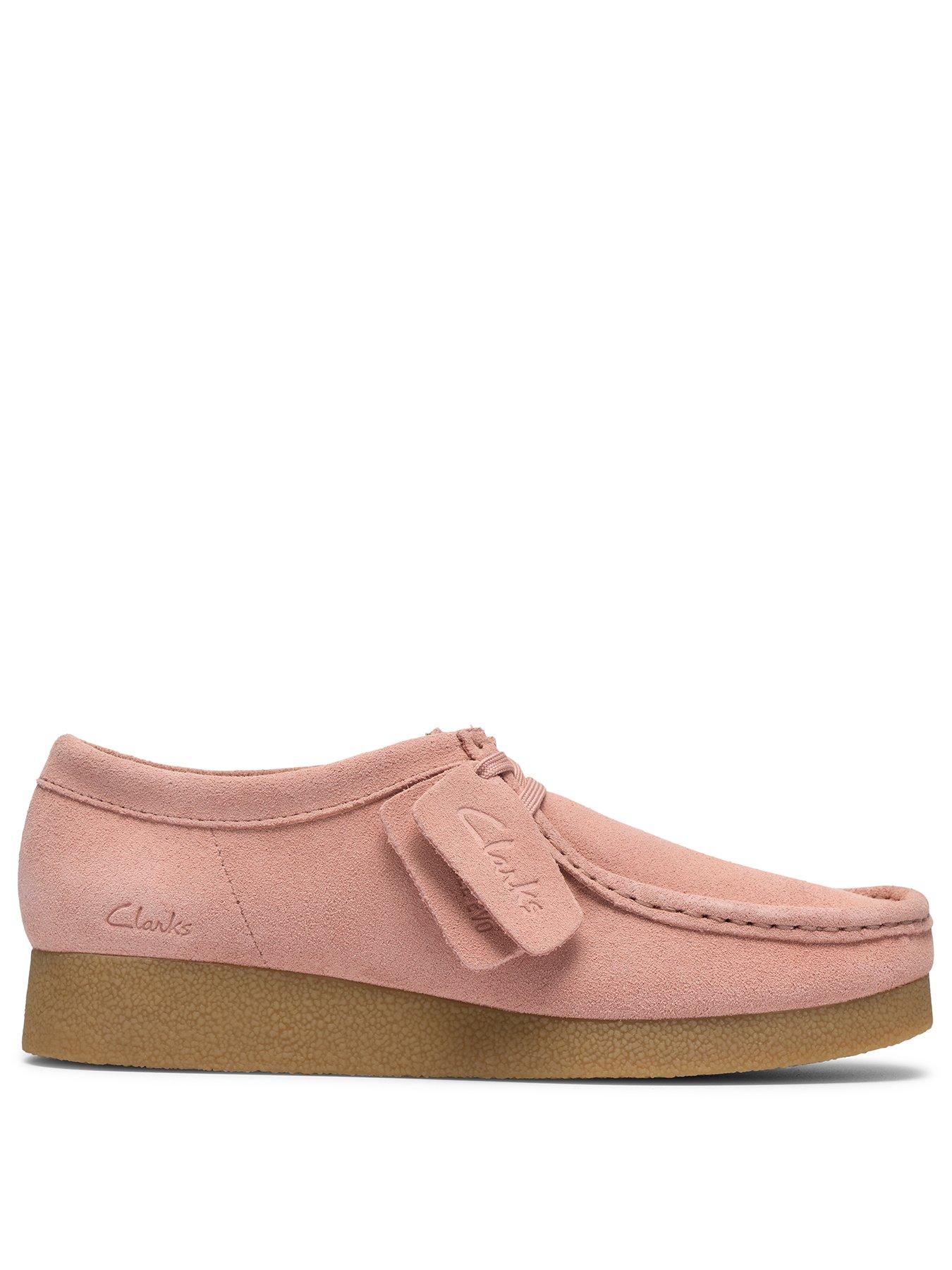  image of clarks-wallabeeevosh-shoes-light-pink-suede