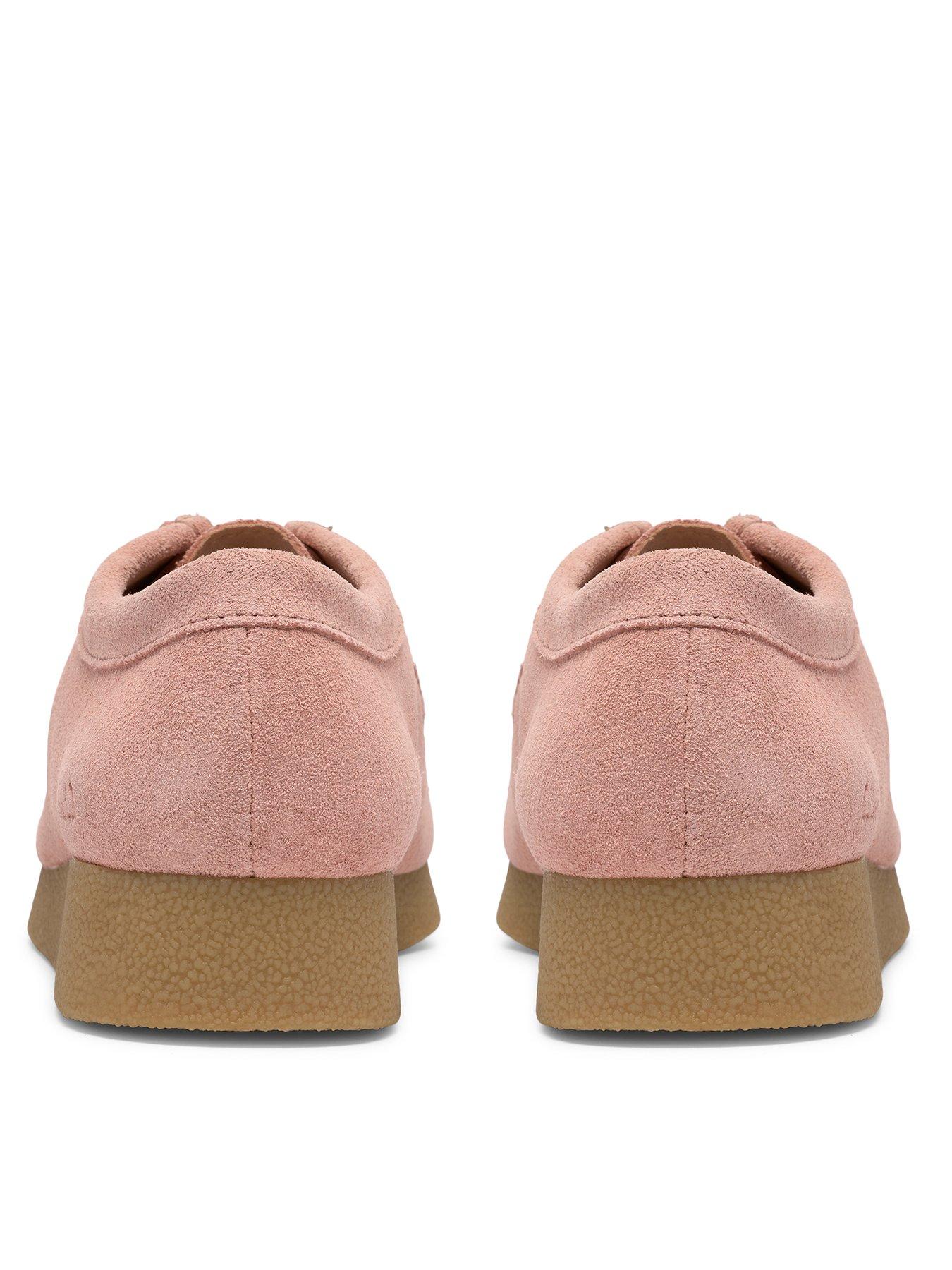  image of clarks-wallabeeevosh-shoes-light-pink-suede