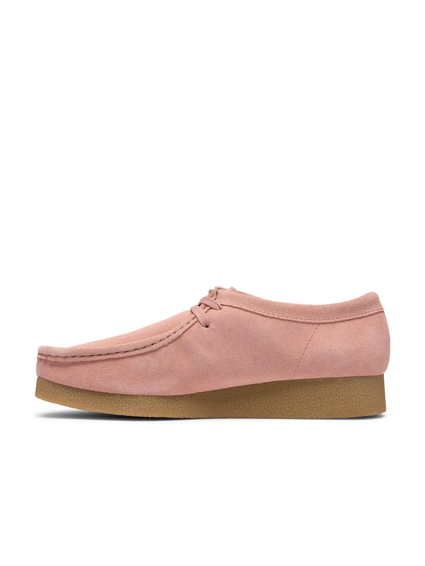  image of clarks-wallabeeevosh-shoes-light-pink-suede