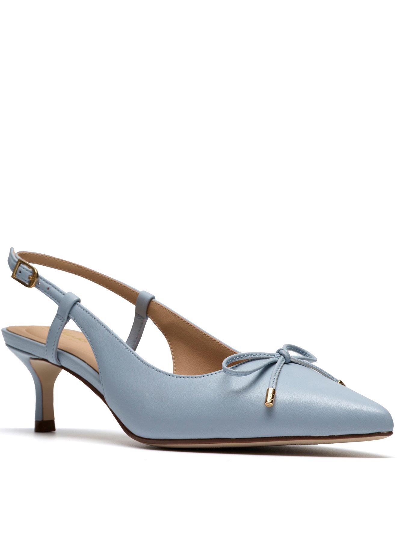 Image 2 of 6 of Clarks Zarey Bow Shoes - Light Blue Lea