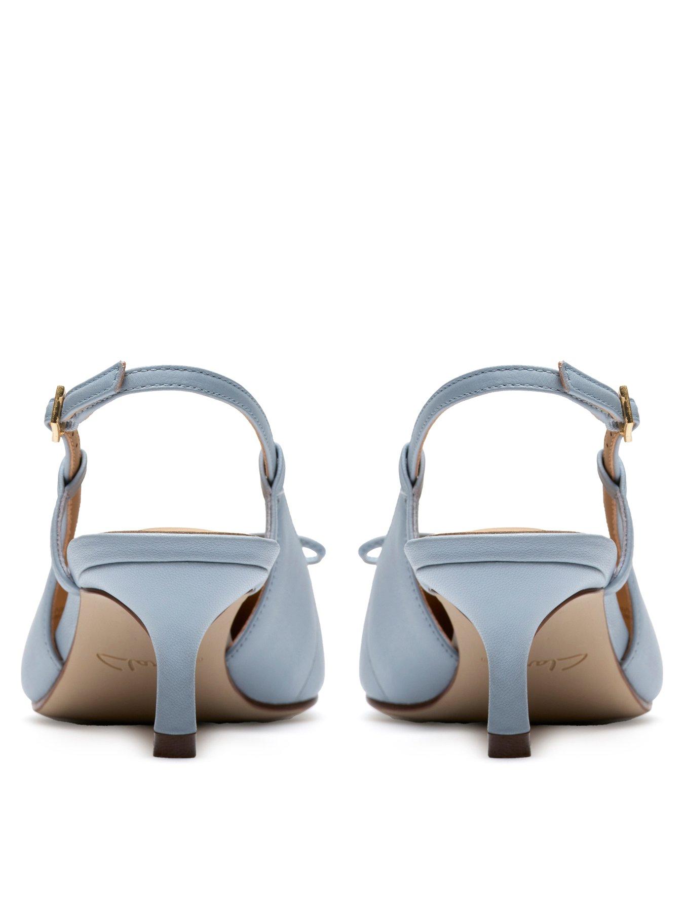 Image 3 of 6 of Clarks Zarey Bow Shoes - Light Blue Lea