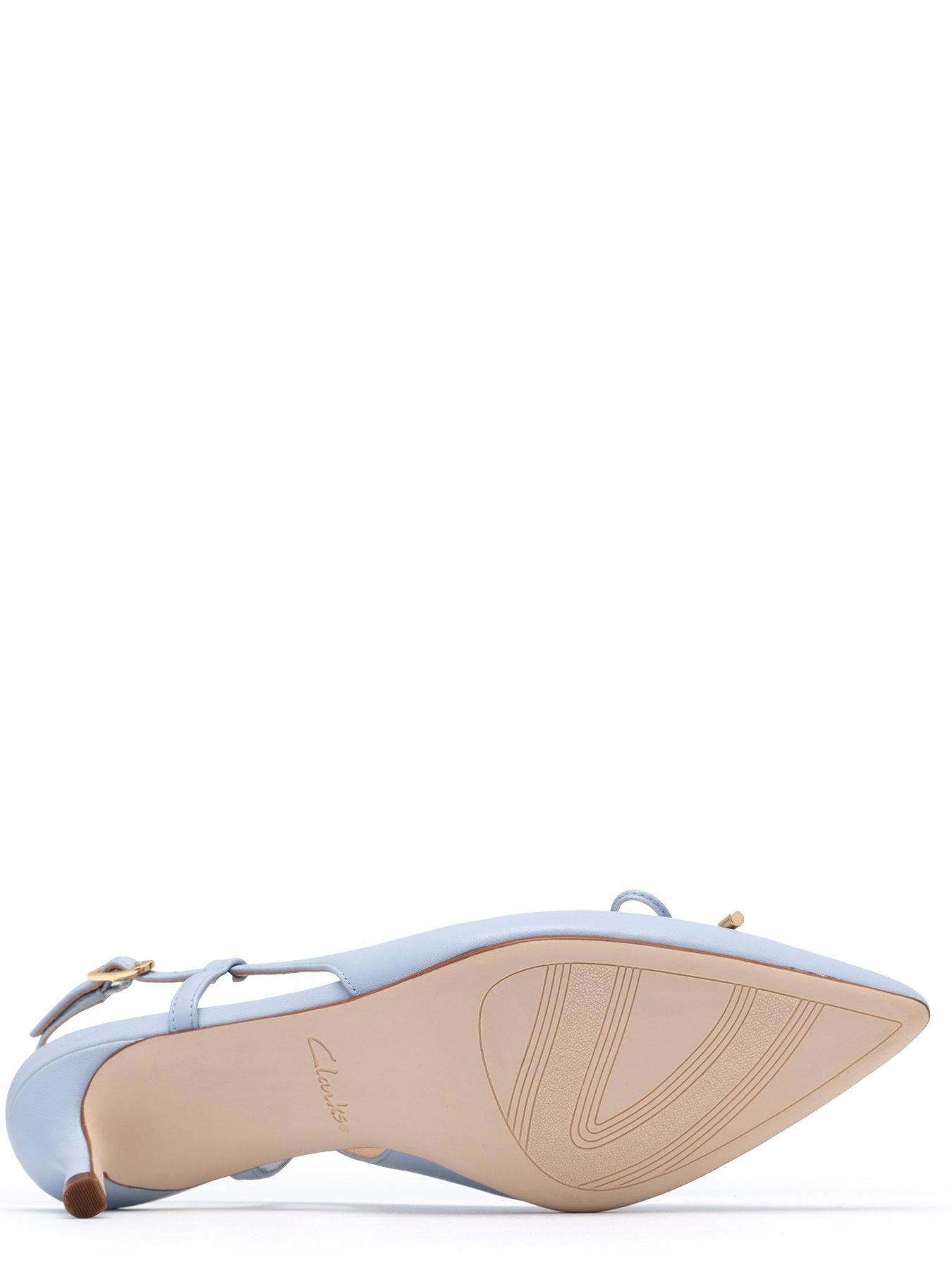 Image 5 of 6 of Clarks Zarey Bow Shoes - Light Blue Lea