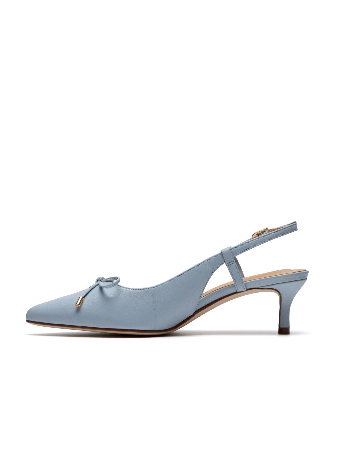 Image 6 of 6 of Clarks Zarey Bow Shoes - Light Blue Lea