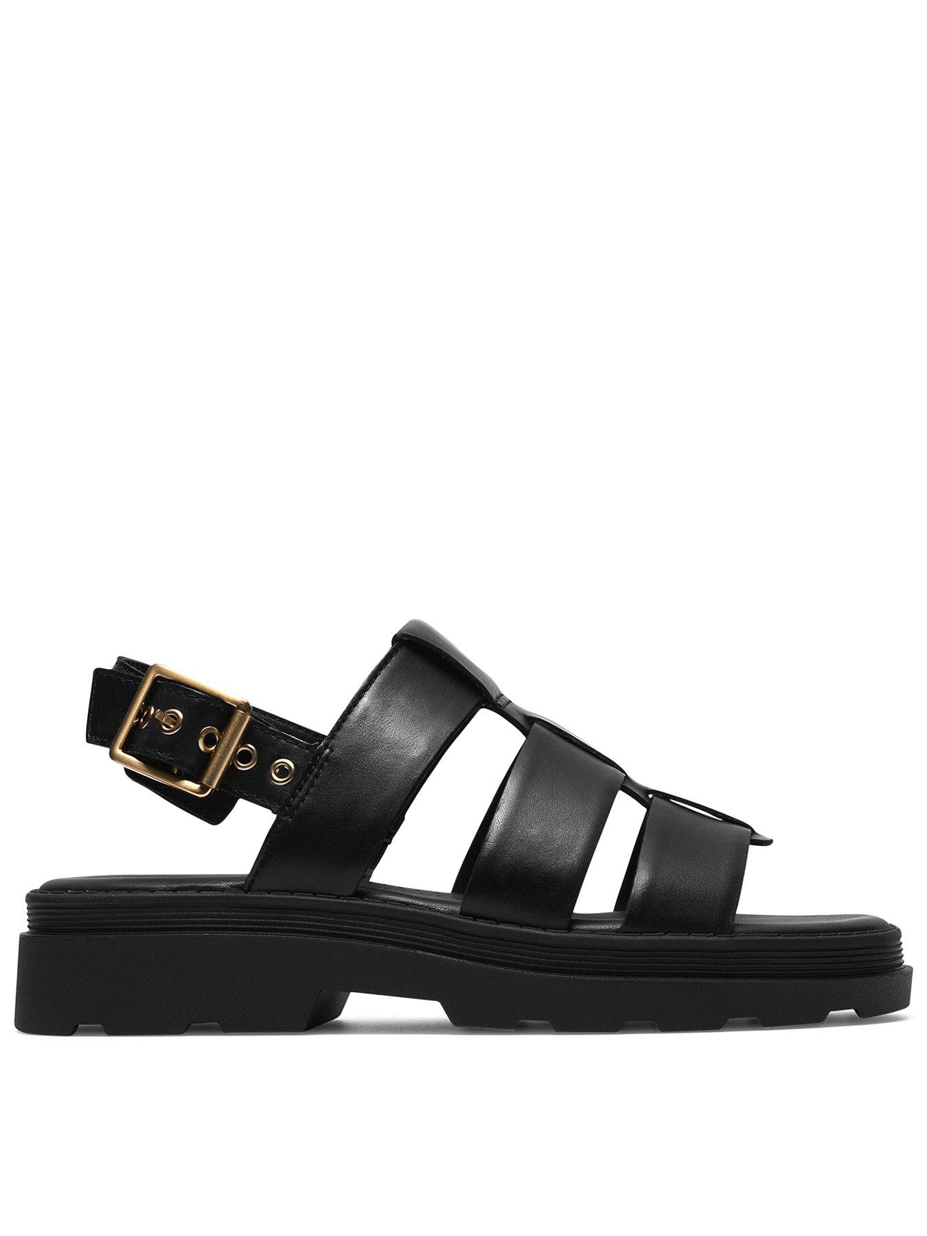  image of clarks-orinoco3-strap-leather-sandals-black