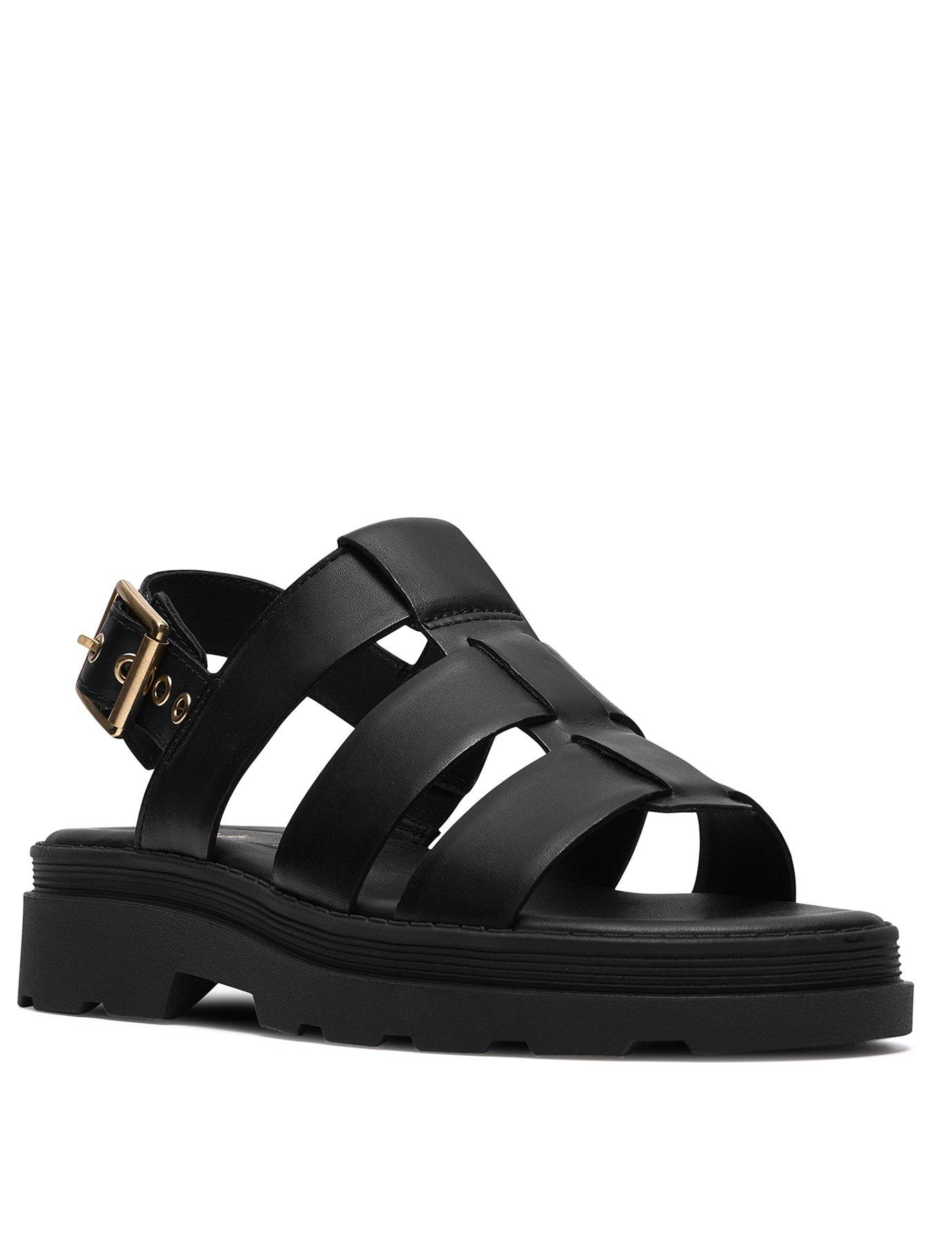  image of clarks-orinoco3-strap-leather-sandals-black