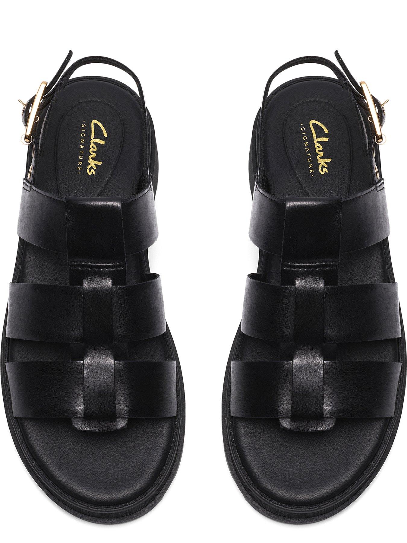  image of clarks-orinoco3-strap-leather-sandals-black