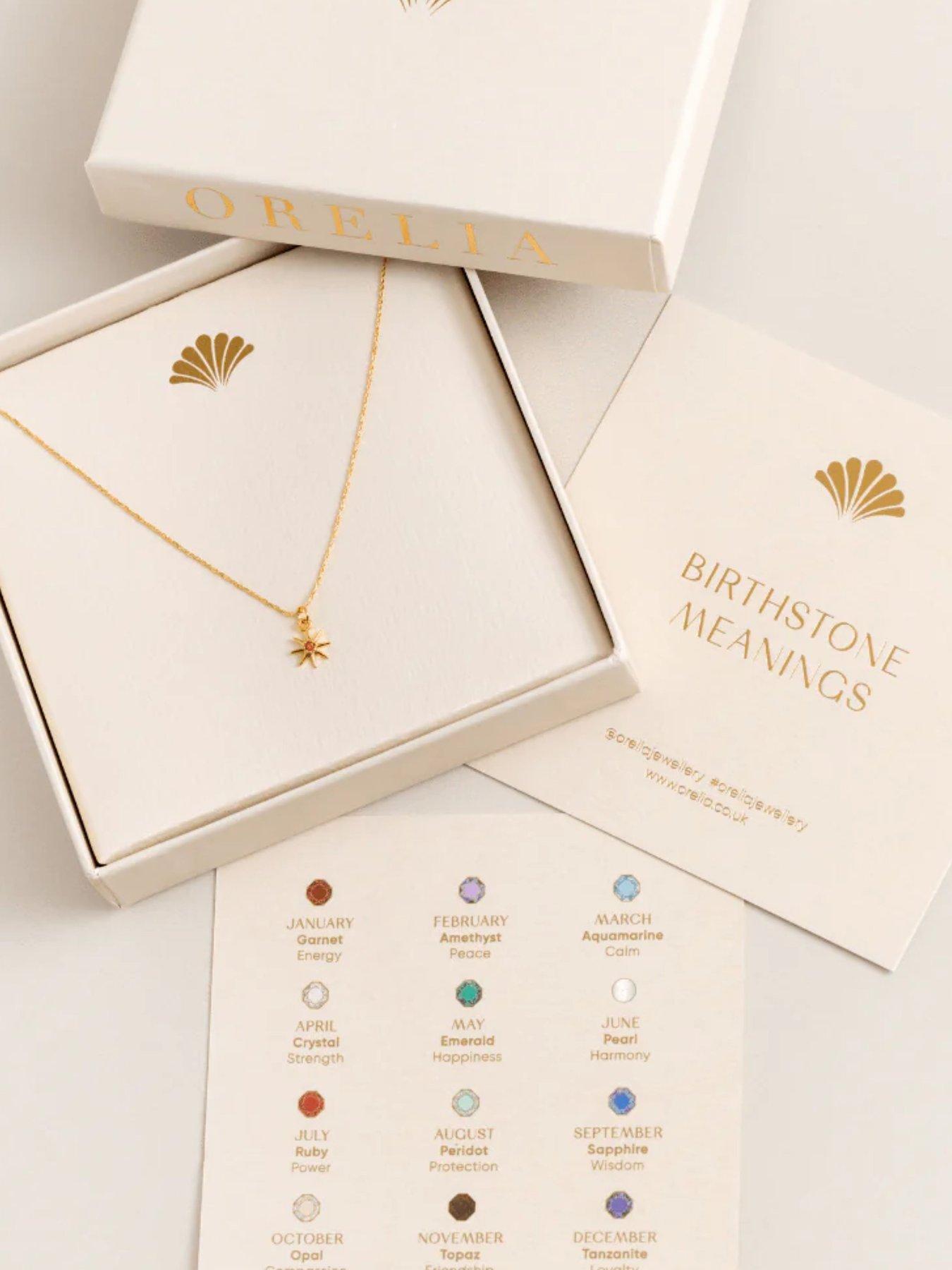  image of orelia-birthstone-necklace--gold