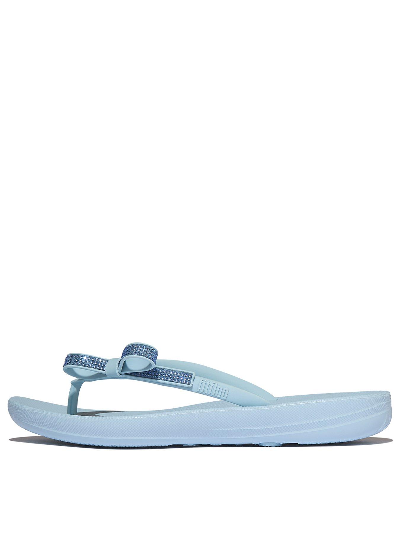 back image of fitflop-iqushion-glitz-bow-flip-flops-cloudy-blue