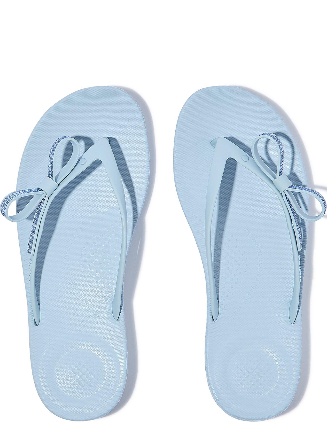  image of fitflop-iqushion-glitz-bow-flip-flops-cloudy-blue