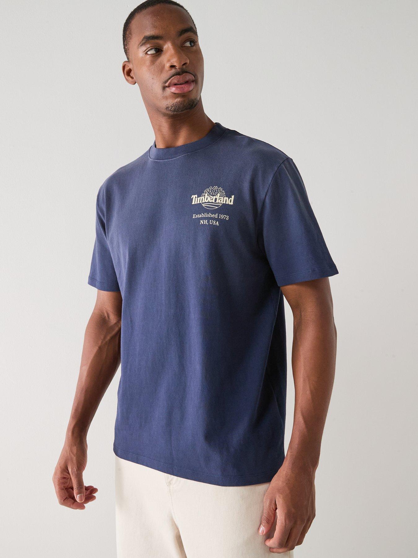 Image 4 of 6 of Timberland Sunfaded Back Tree Logo T-shirt - Navy