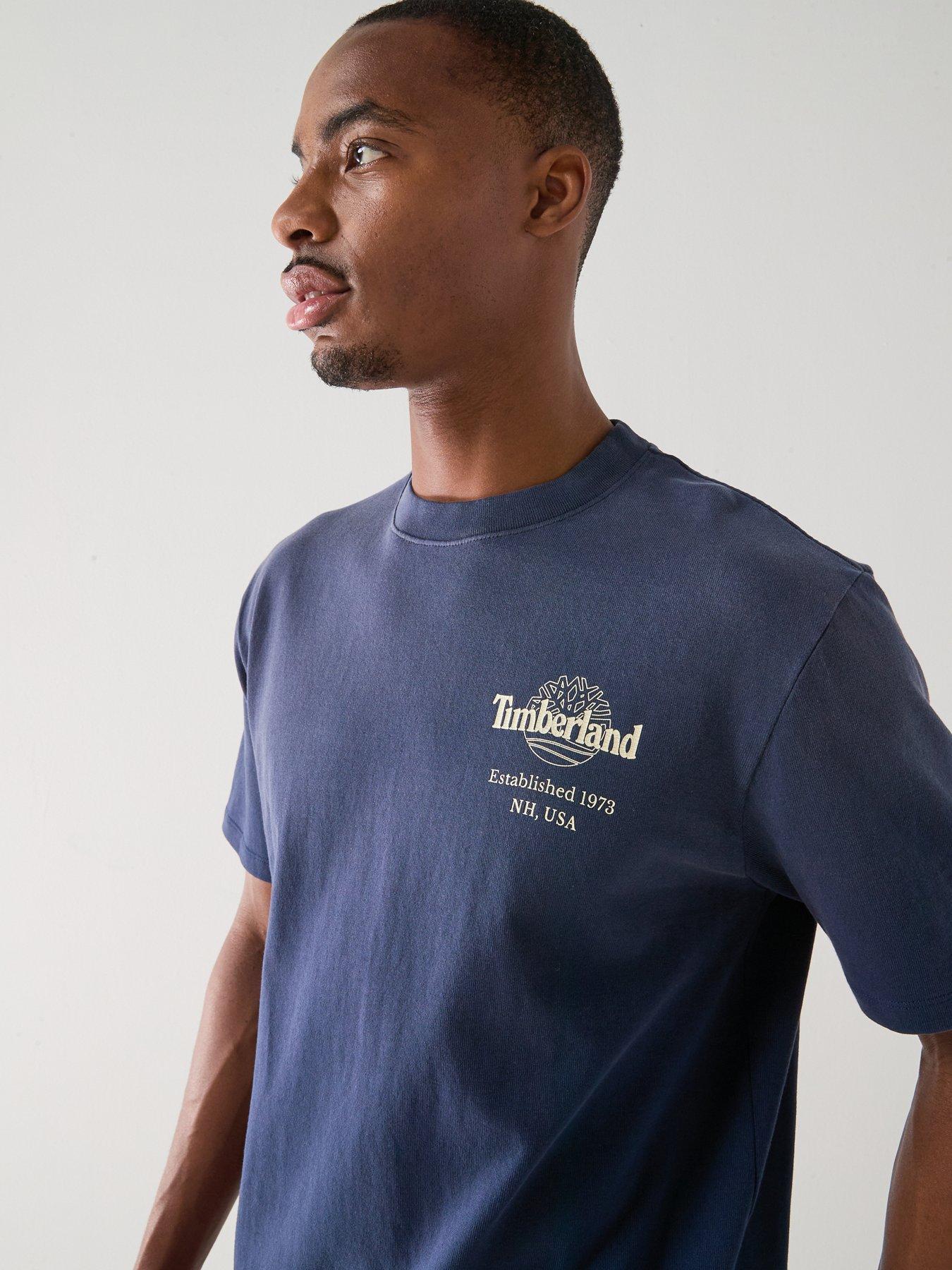 Image 5 of 6 of Timberland Sunfaded Back Tree Logo T-shirt - Navy