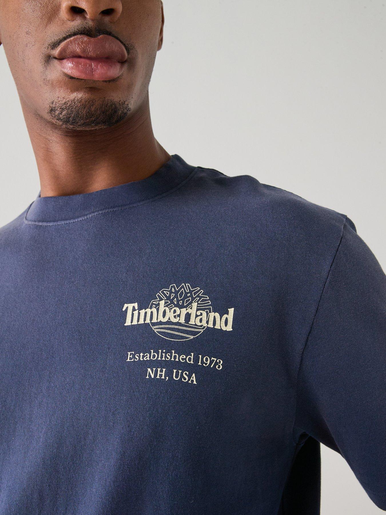 Image 6 of 6 of Timberland Sunfaded Back Tree Logo T-shirt - Navy
