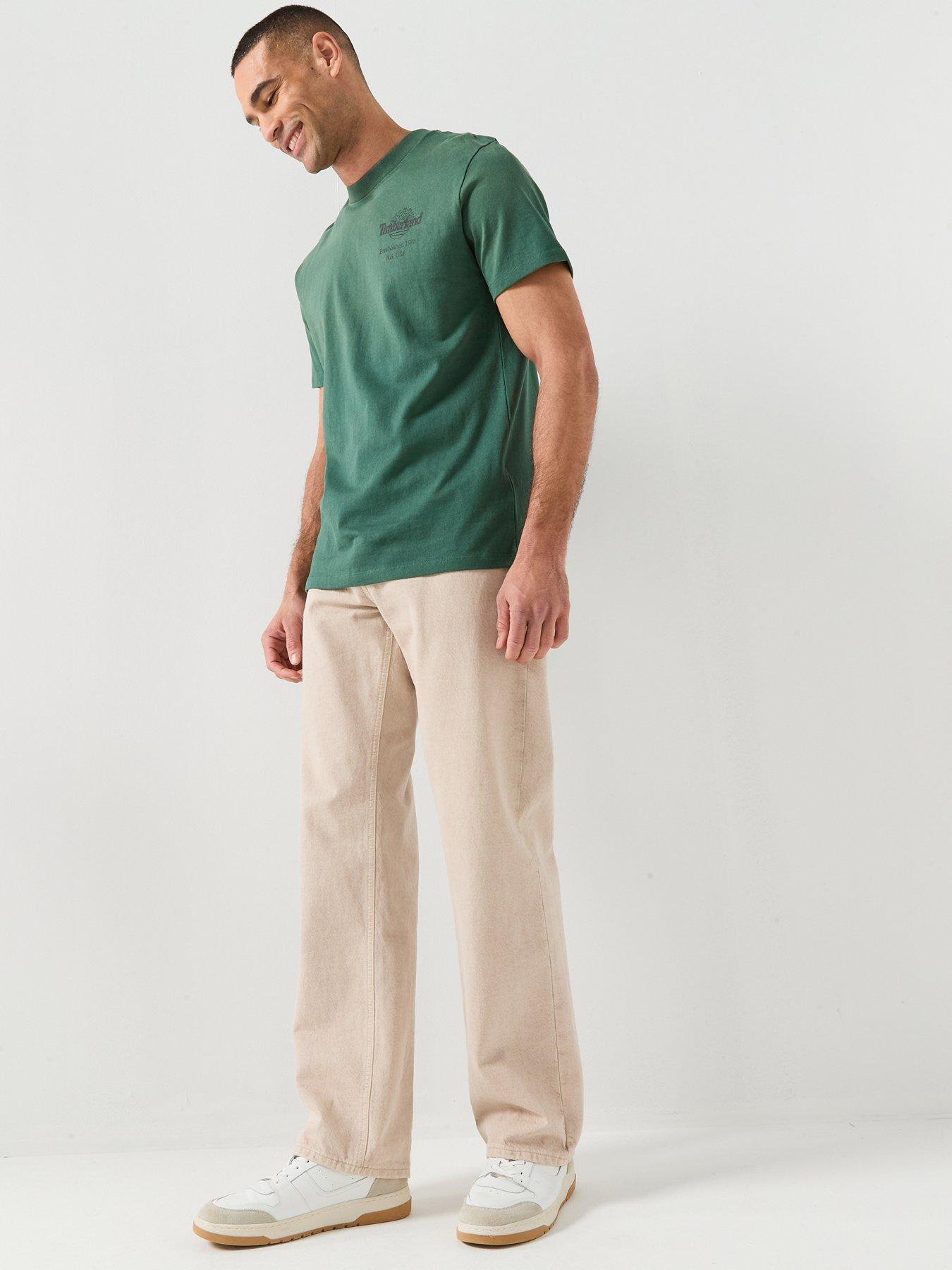 Image 3 of 6 of Timberland Sunfaded Back Tree Logo T-Shirt - Dark Green