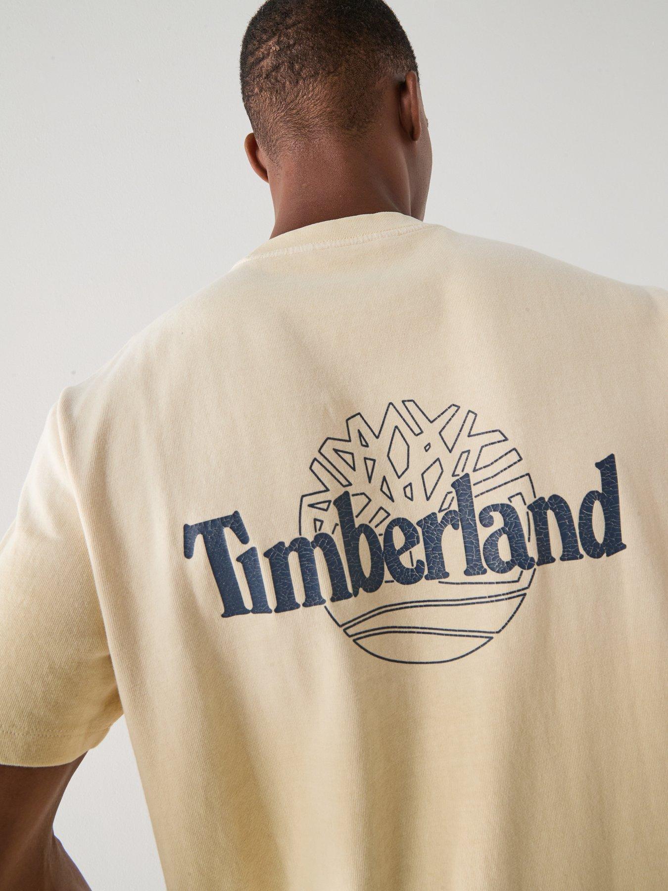  image of timberland-sunfaded-back-tree-logo-t-shirt-beige