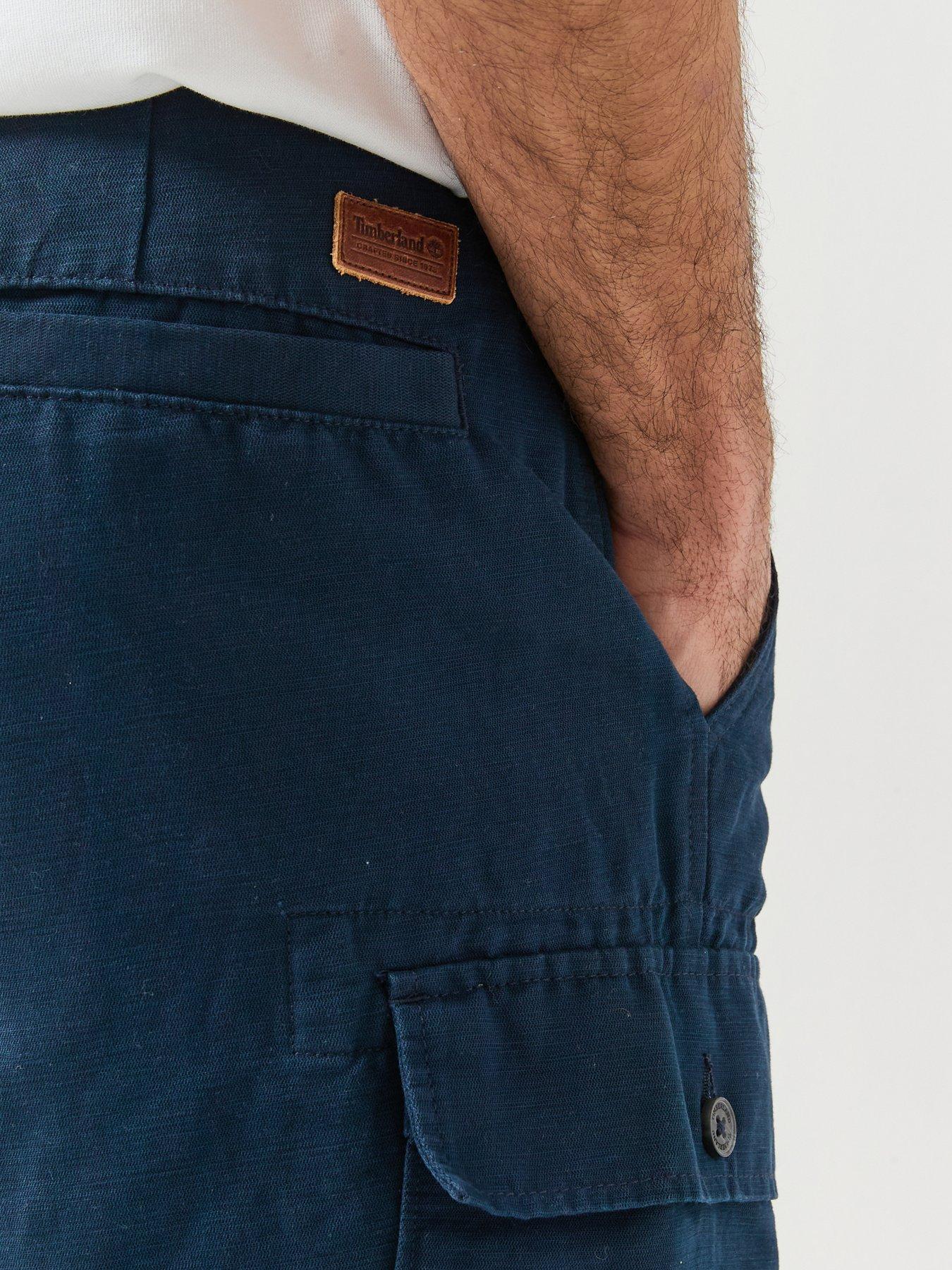  image of timberland-cotton-linen-cargo-shorts-navy
