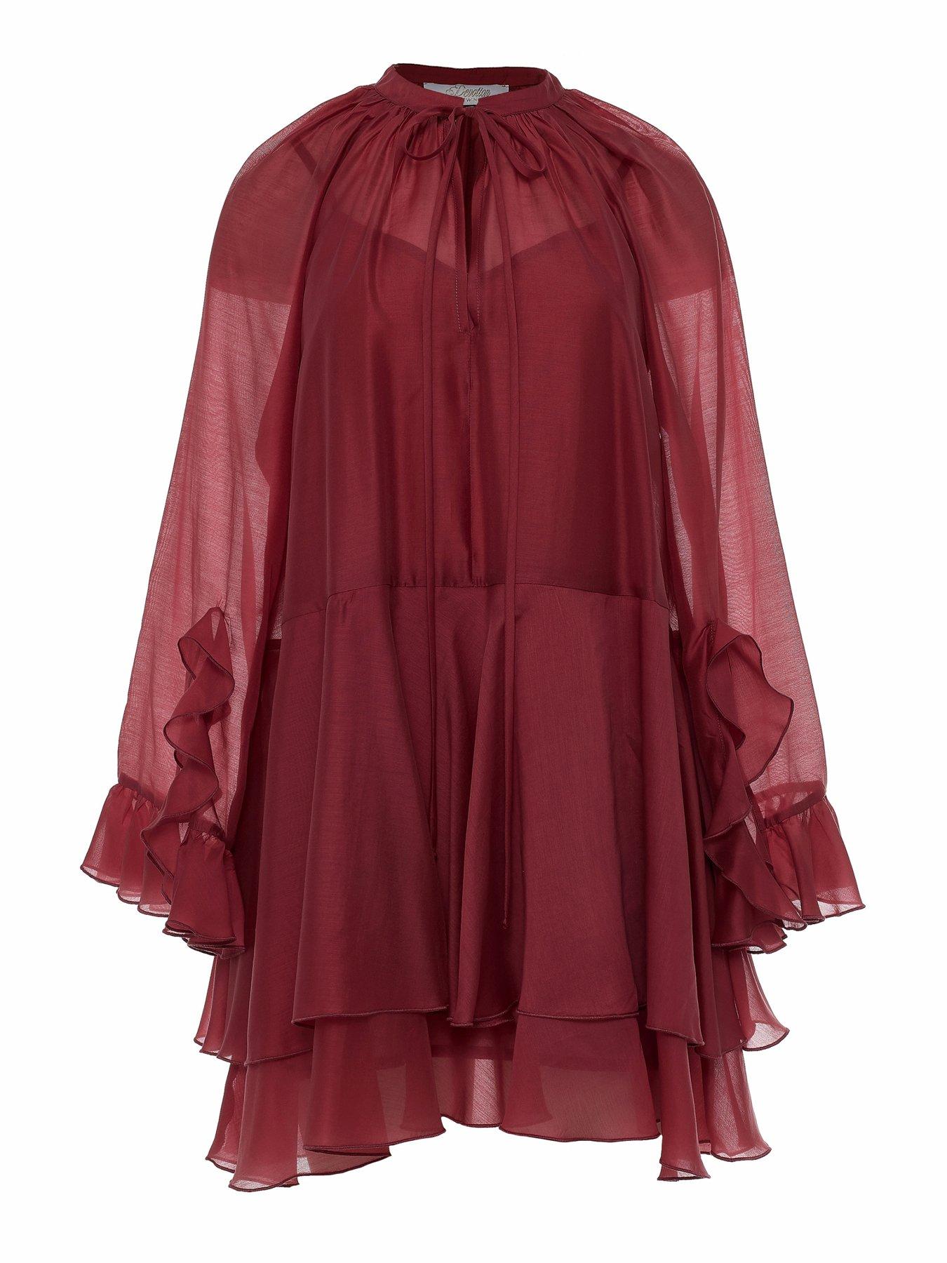  image of devotion-twins-sheen-dress-rosewine