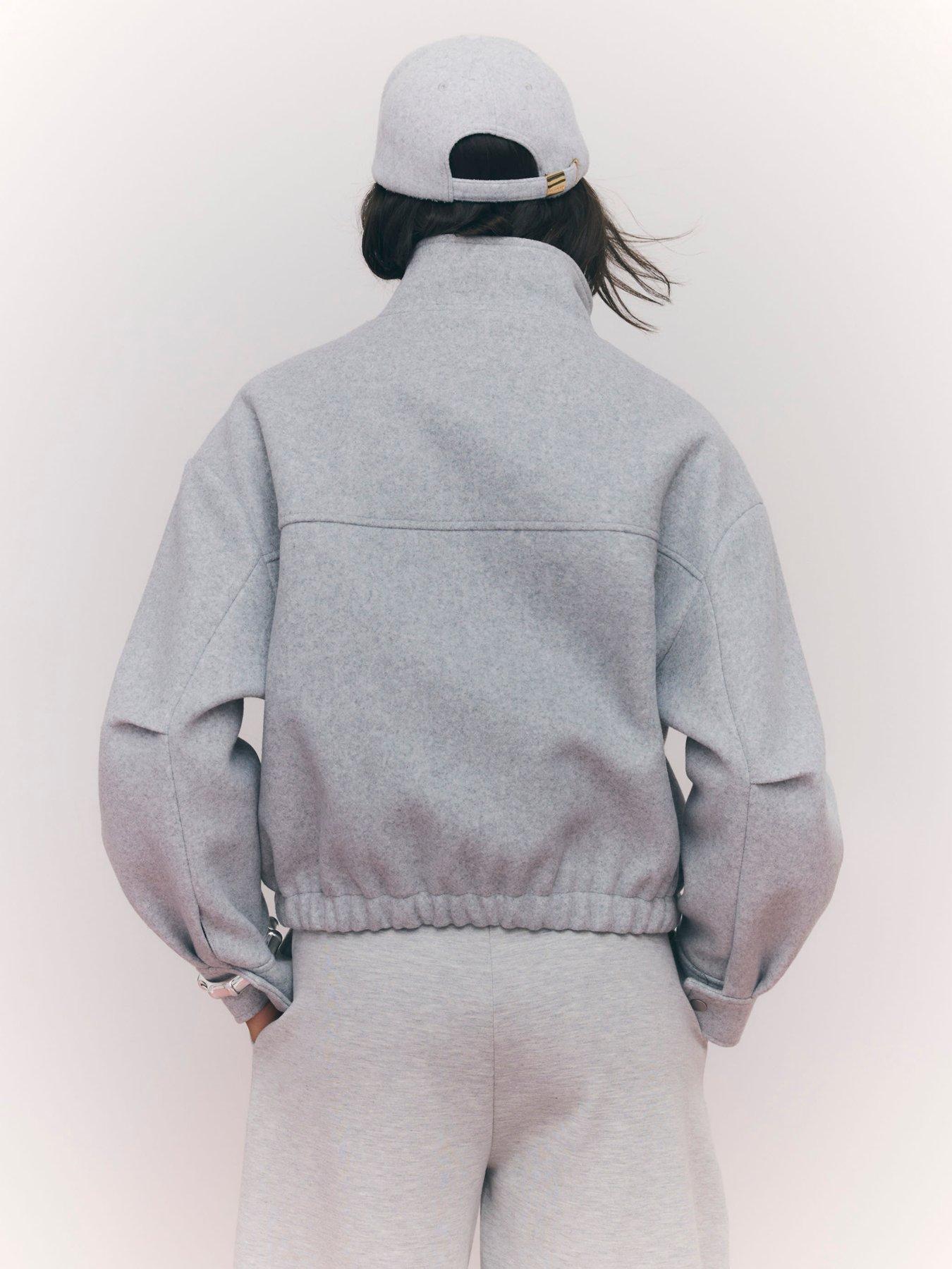  image of river-island-funnel-neck-bomber-jacket-grey