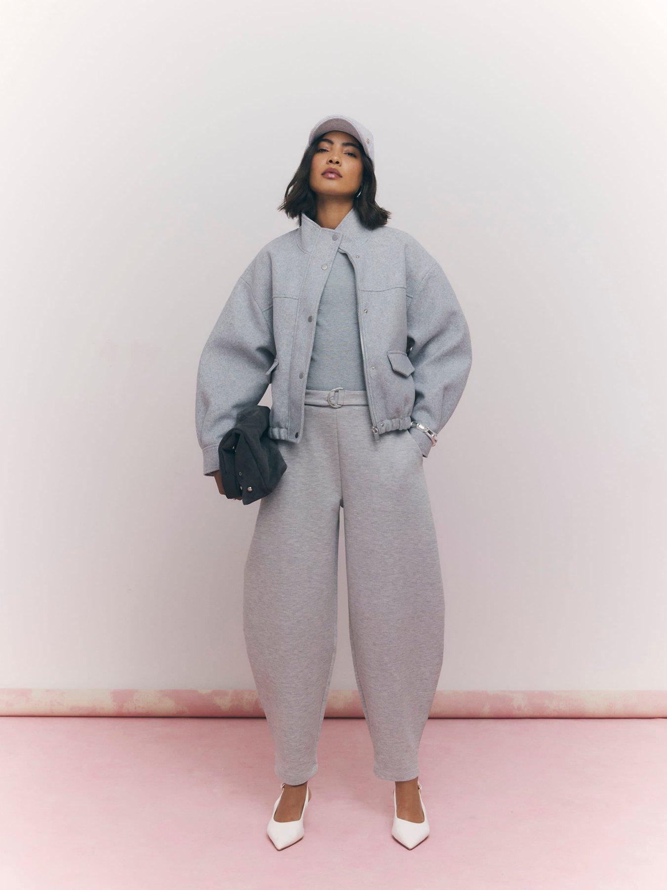  image of river-island-funnel-neck-bomber-jacket-grey