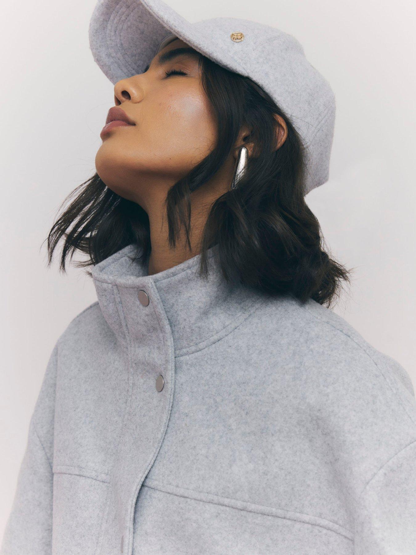  image of river-island-funnel-neck-bomber-jacket-grey