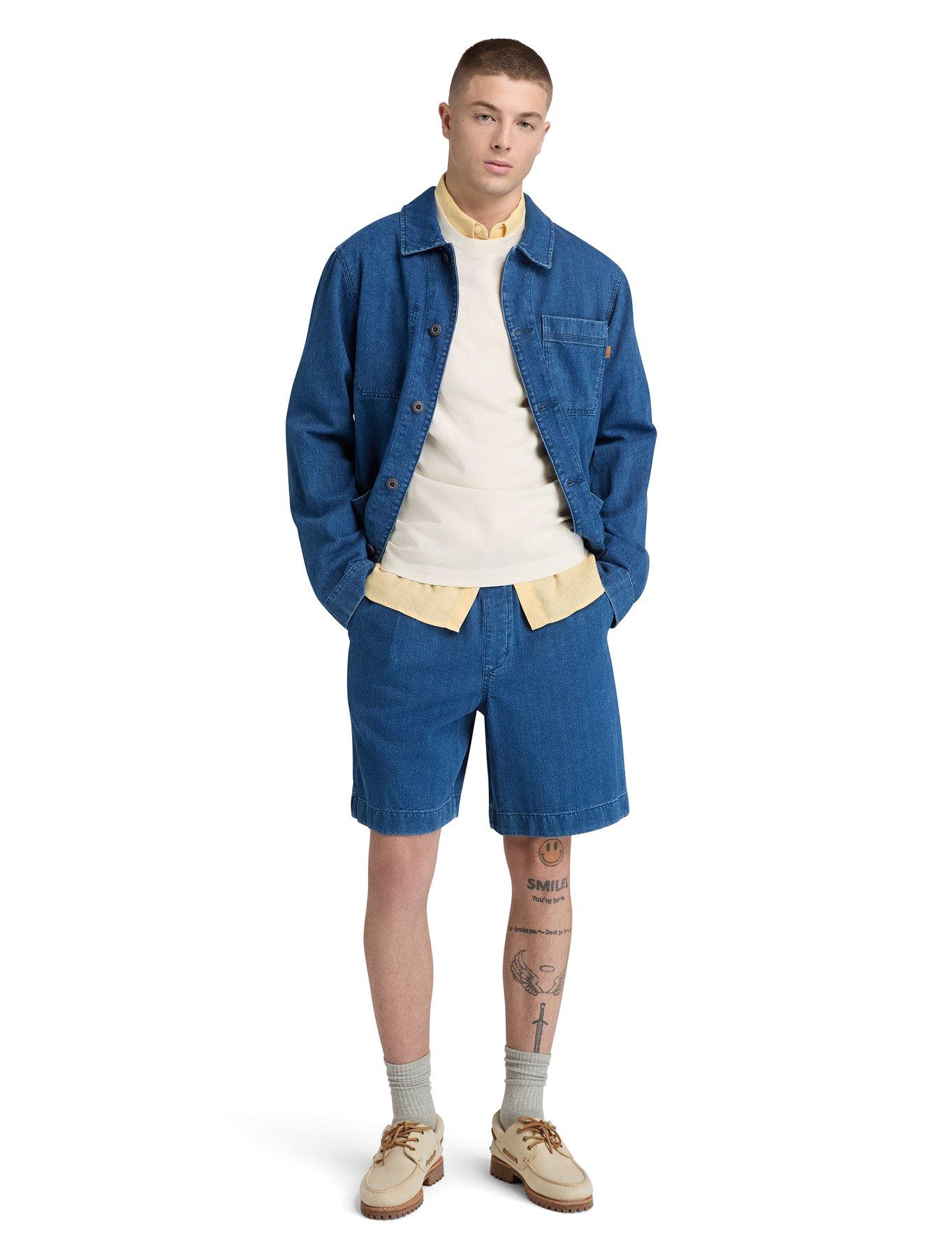 Image 3 of 6 of Timberland Kempshire Herringbone Denim Chore Jacket - Blue