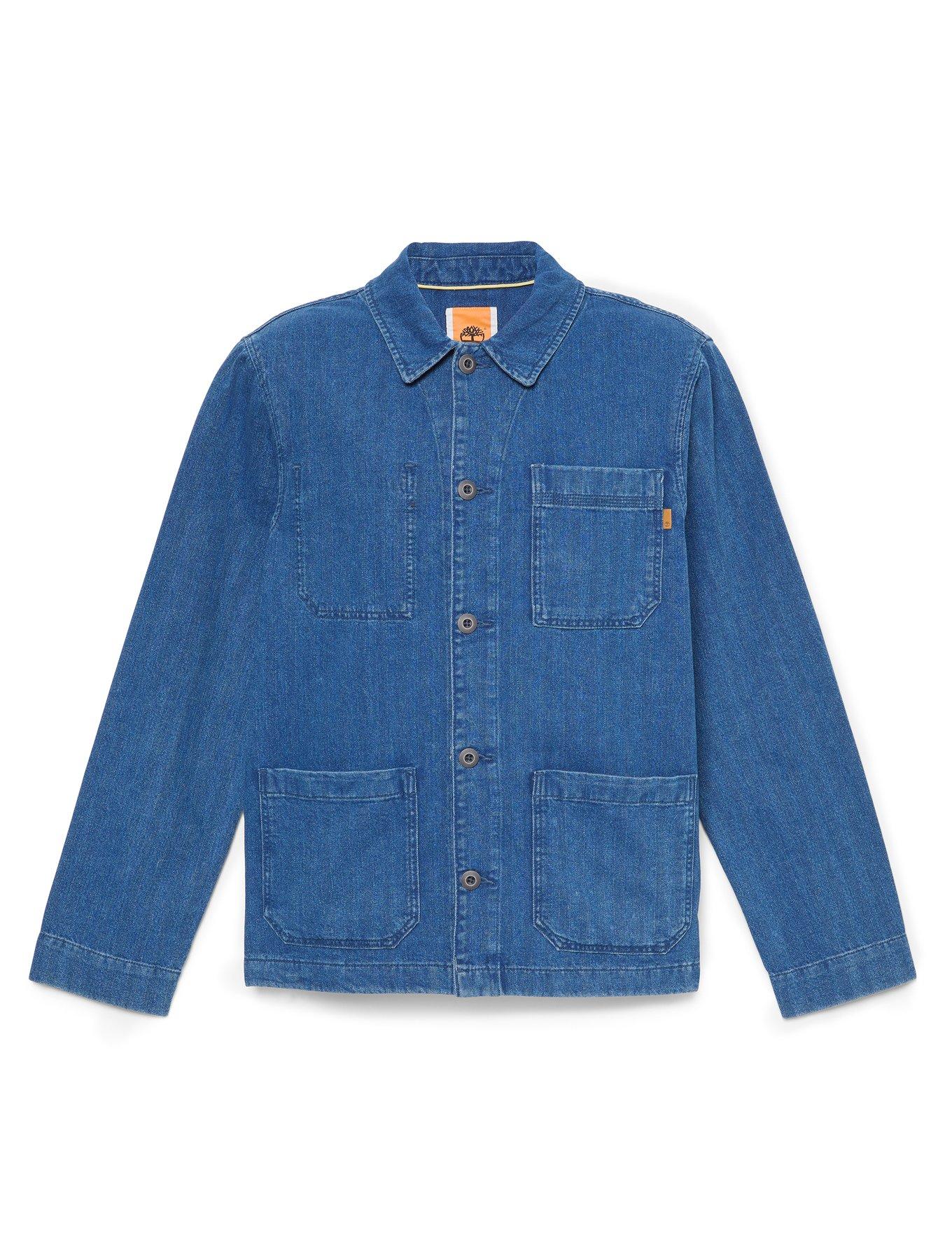 Image 5 of 6 of Timberland Kempshire Herringbone Denim Chore Jacket - Blue