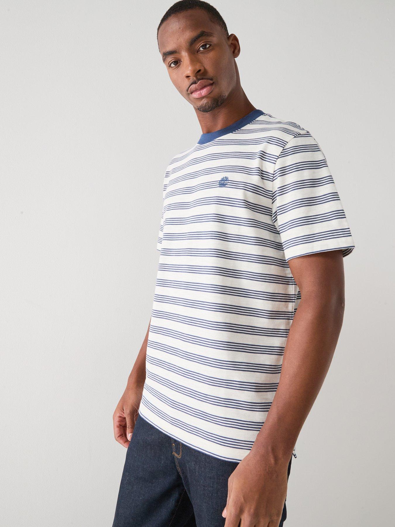 front image of timberland-striped-t-shirt-white