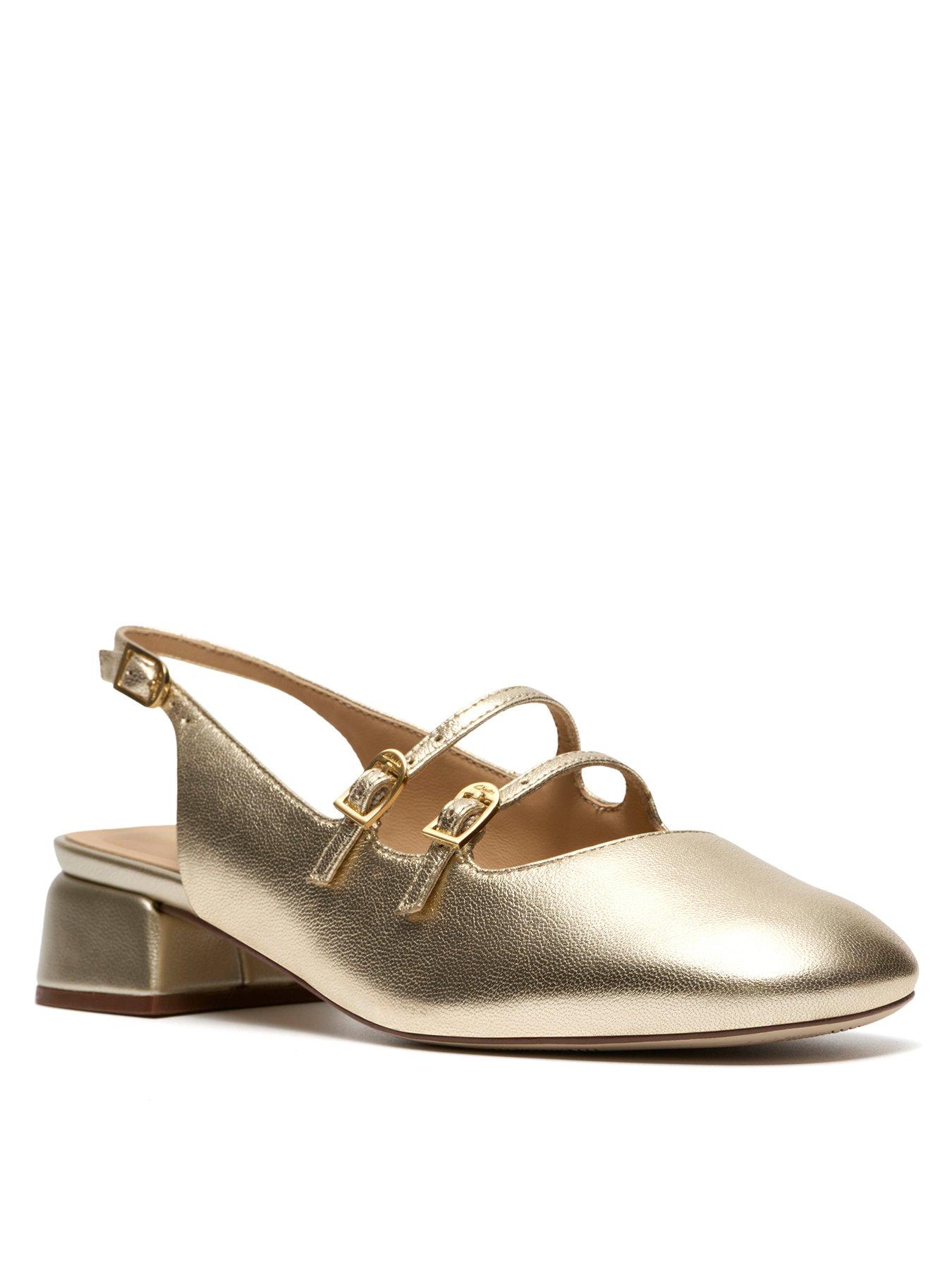  image of clarks-daiss30-dazz-shoes-gold-leather