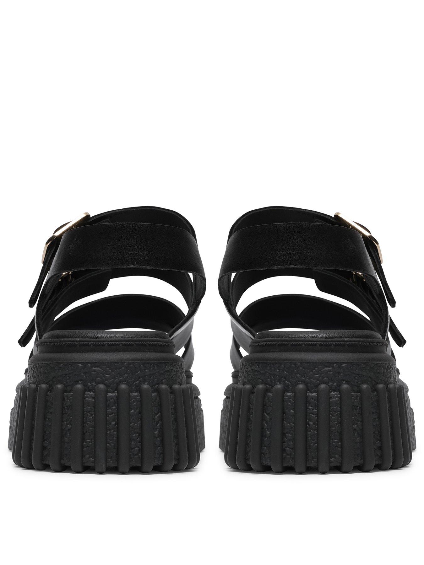  image of clarks-evamar-strap-sandals-black-leather