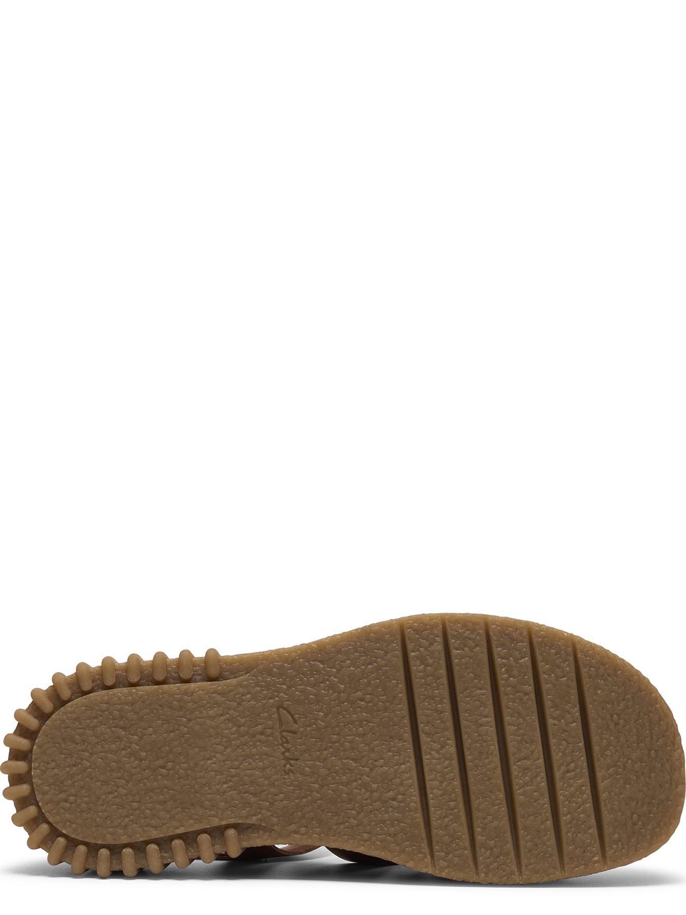  image of clarks-evamar-strap-sandals-tan-leather